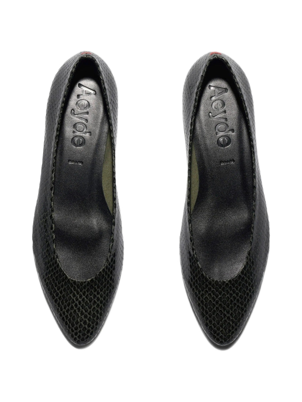 Helia Mini Snake Print Calf Leather Moss