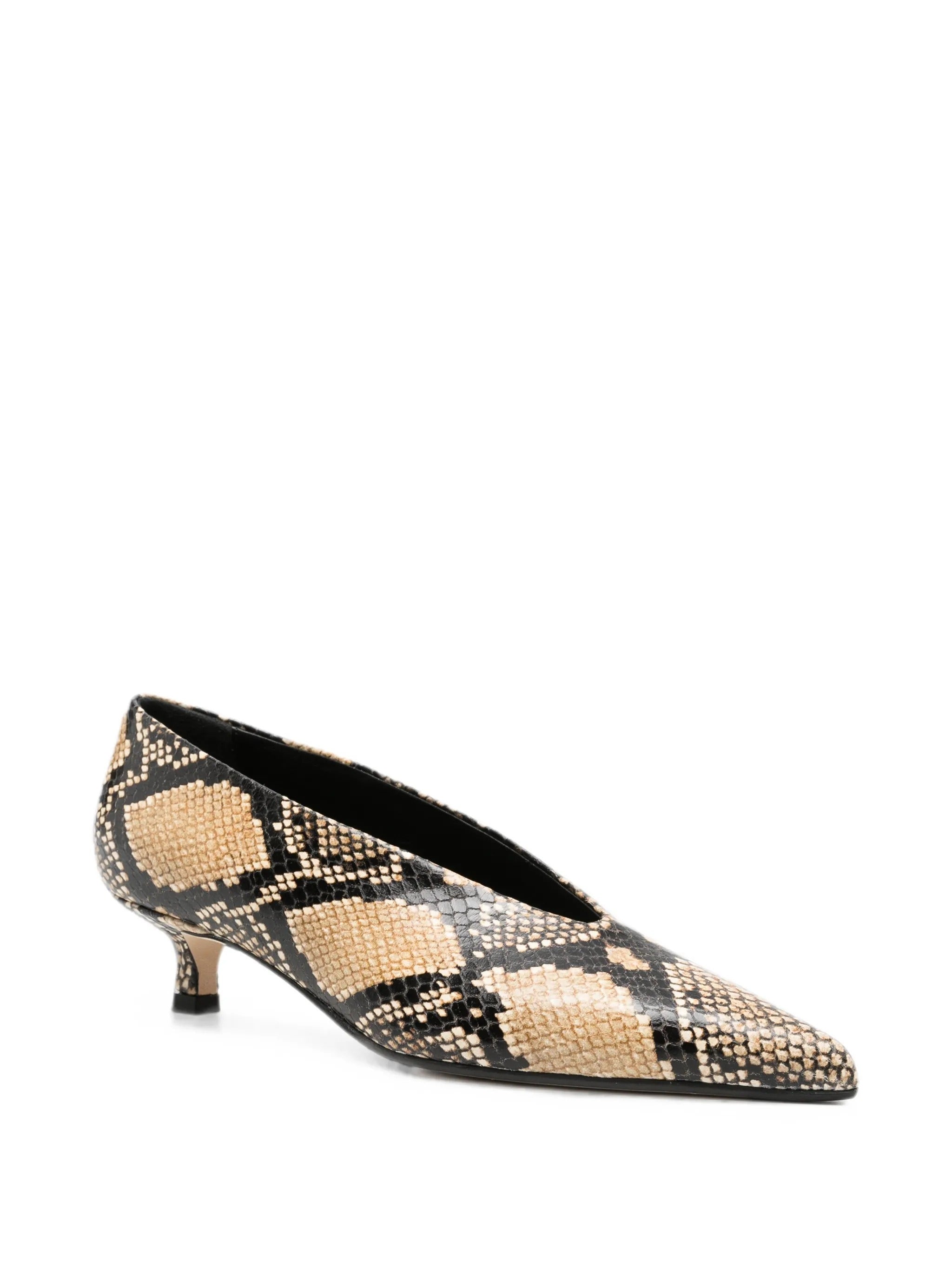 Clara Snake Print Calf Leather Hazelnut