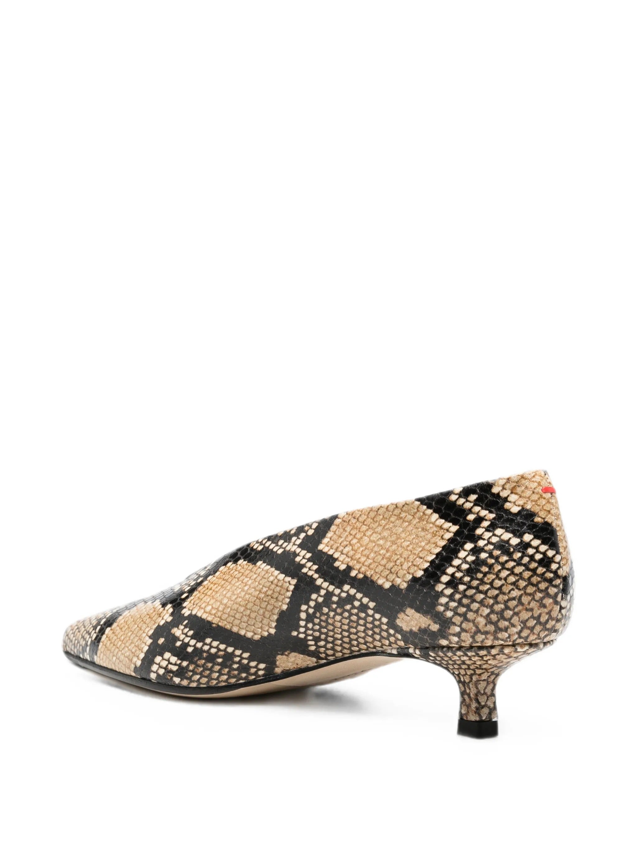 Clara Snake Print Calf Leather Hazelnut