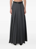 GREY PLEATED MAXI SKIRT