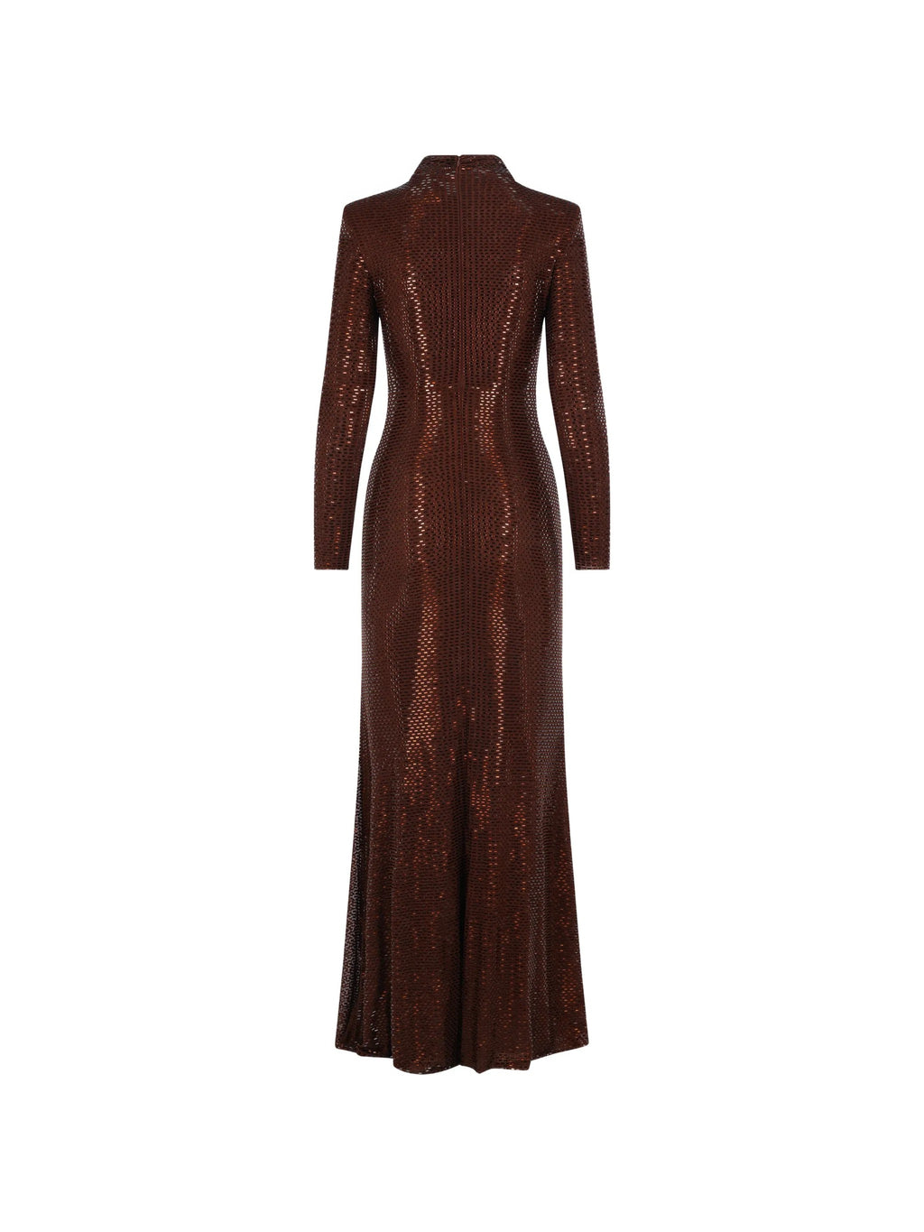 BROWN RHINESTONE MAXI DRESS