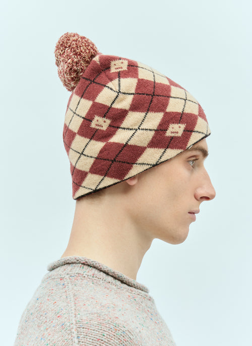 Argyle Jacquard Beanie Hat