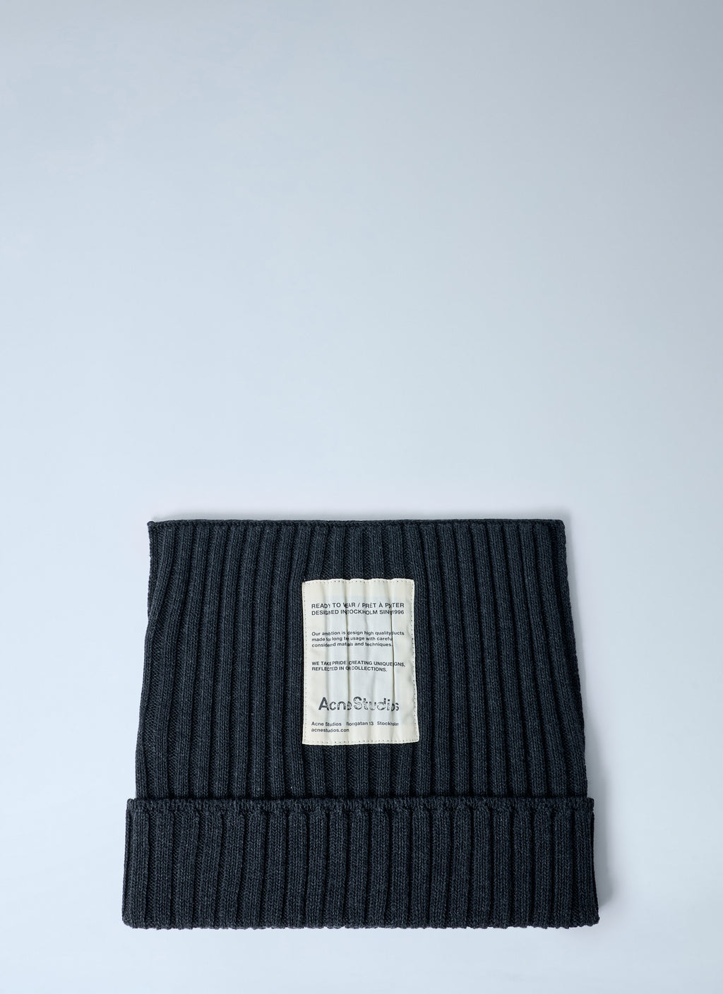 Ribbed Square Beanie Hat