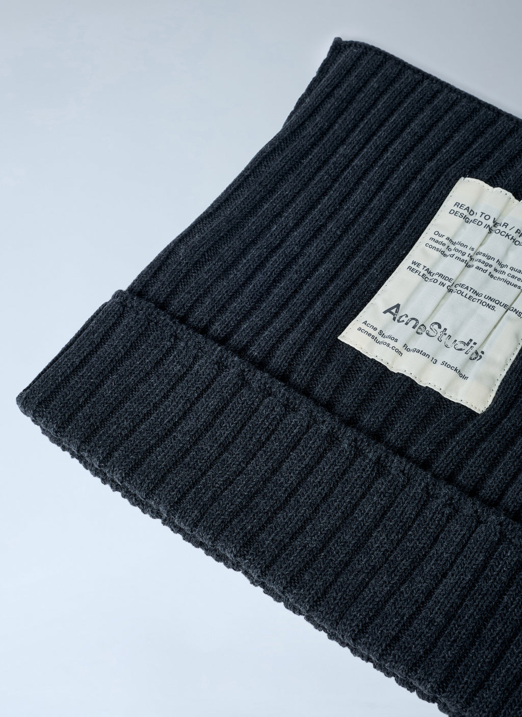 Ribbed Square Beanie Hat