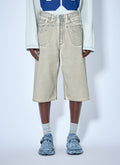 Wide-Leg Denim Shorts