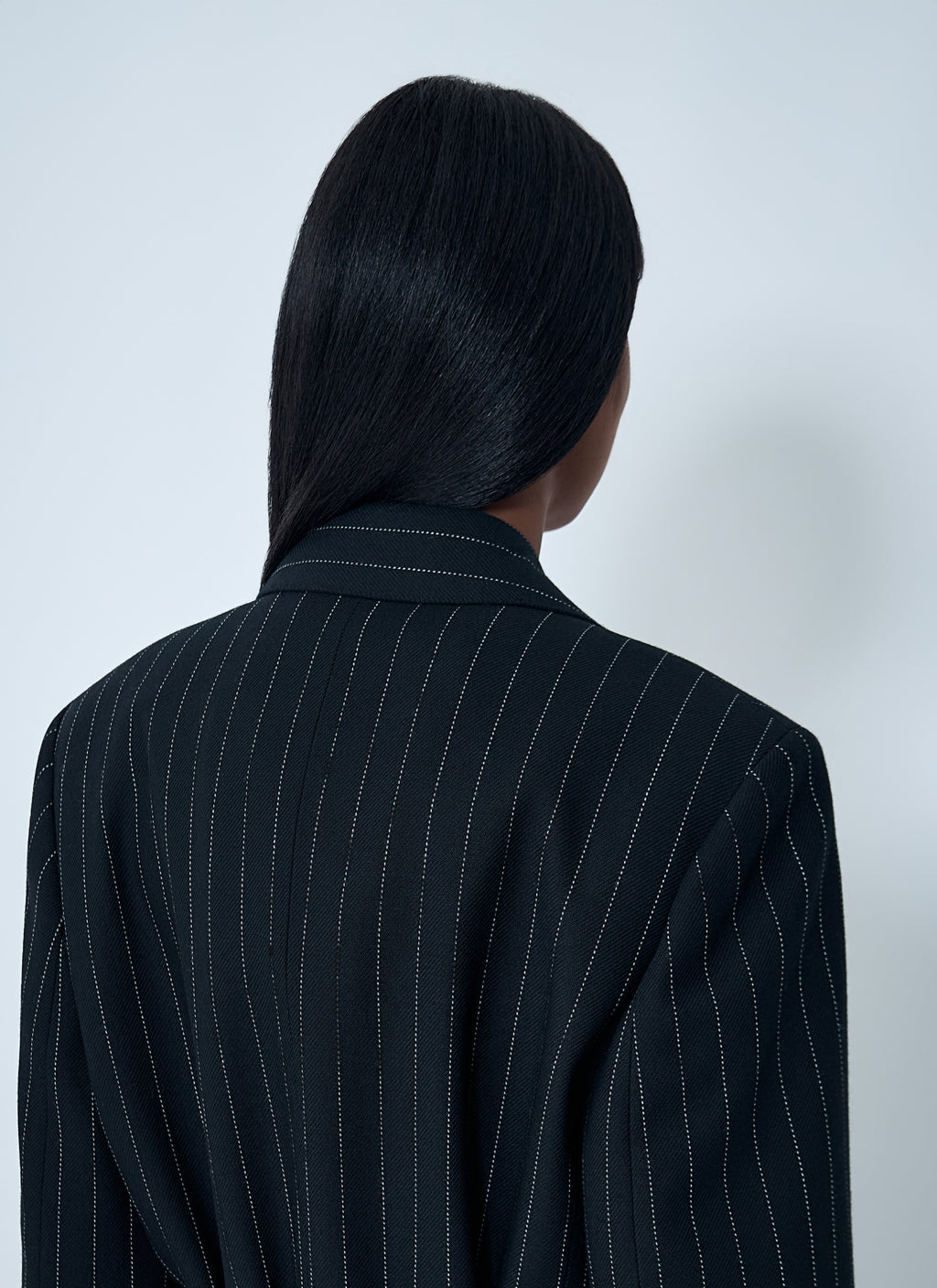 Belted Pinstripe Coat