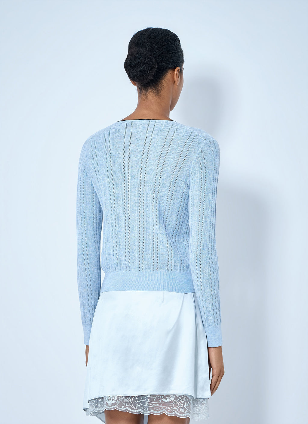 Ribbed Cardigan with Button Fastening