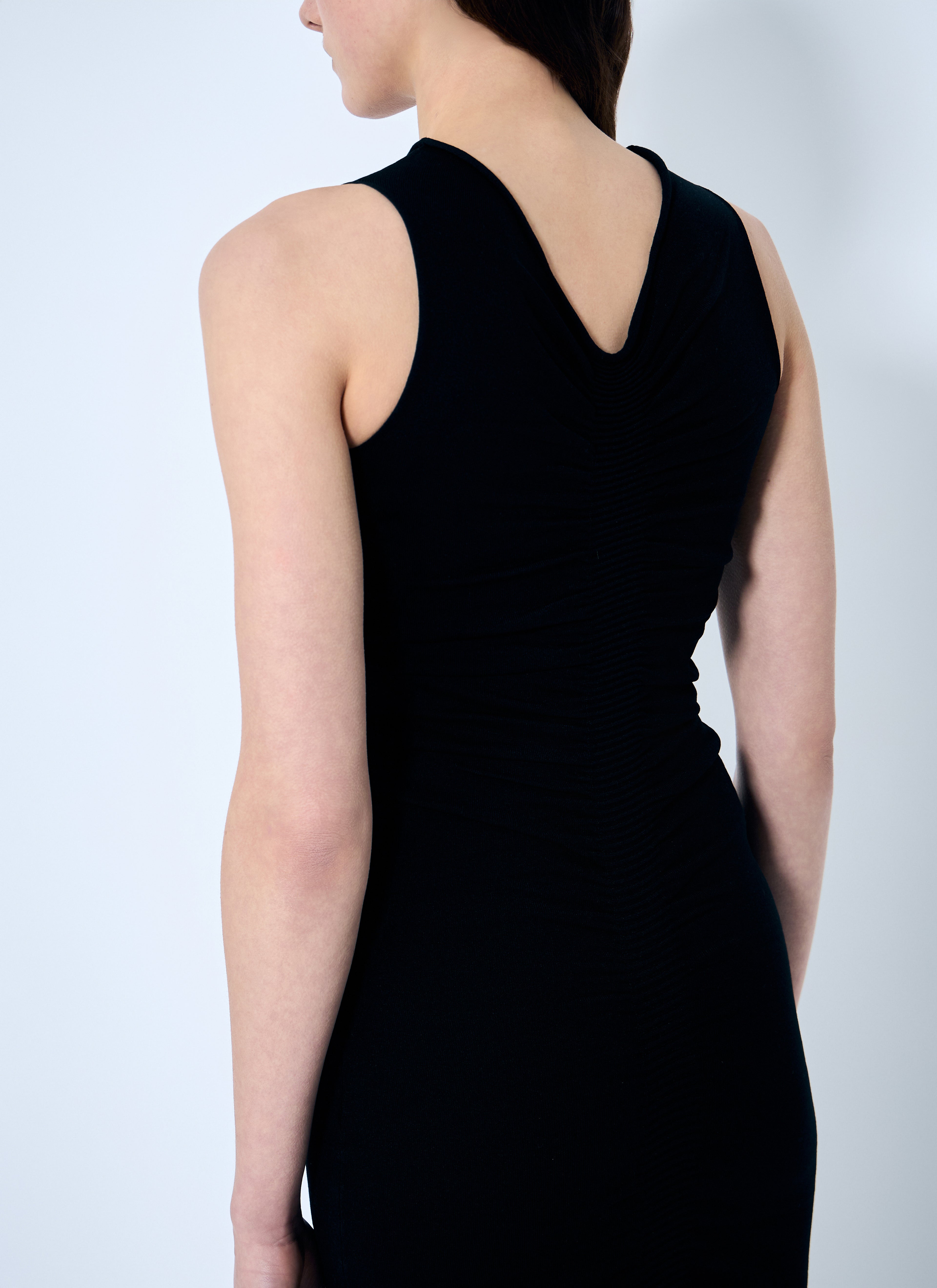 Ruched Wide V Neck Maxi Dress