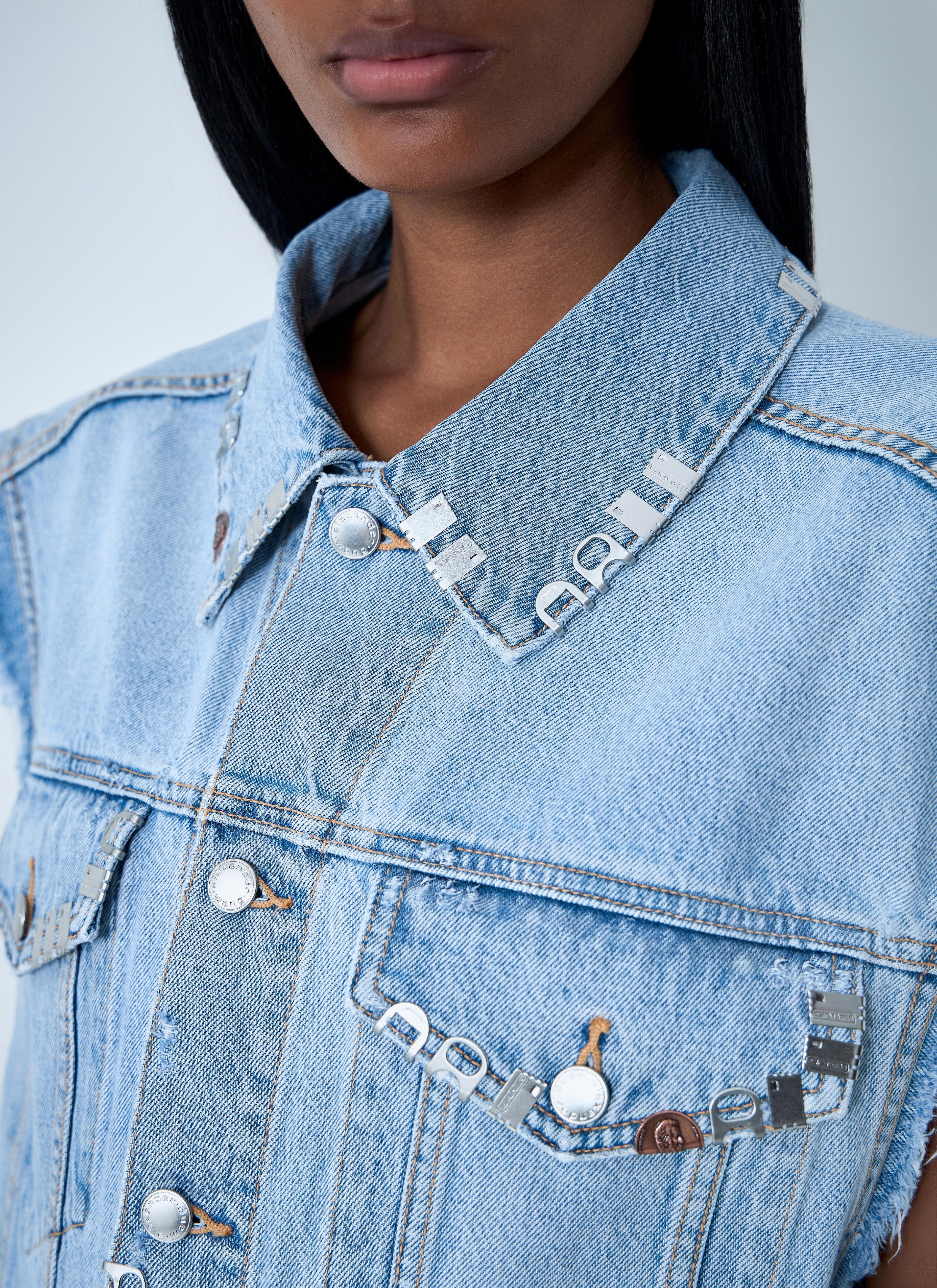 Distressed Denim Vest