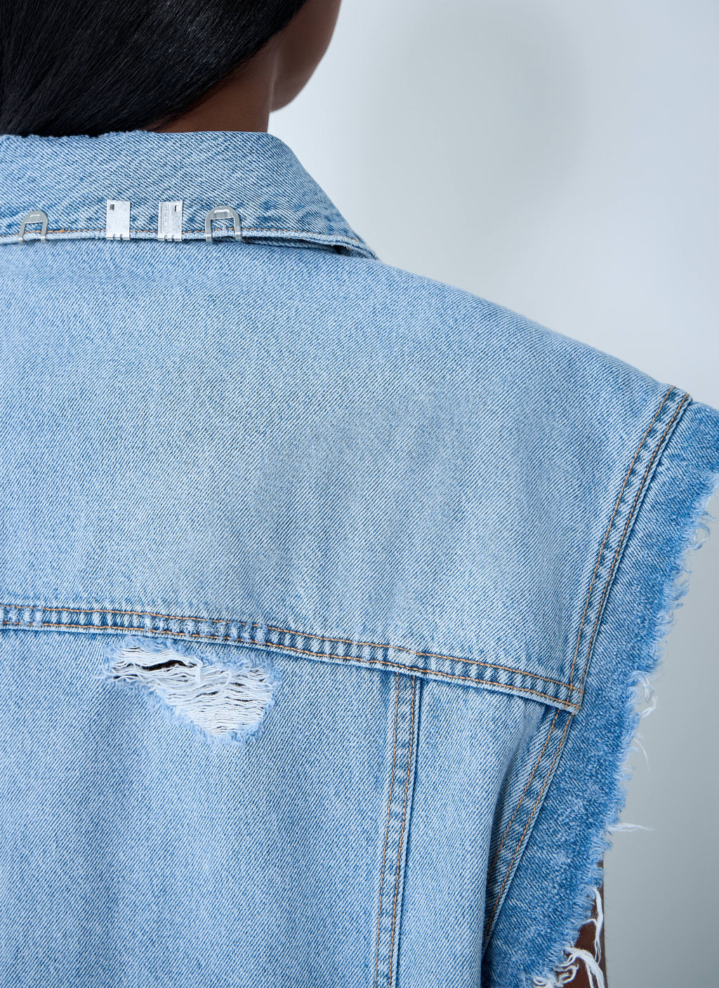 Distressed Denim Vest