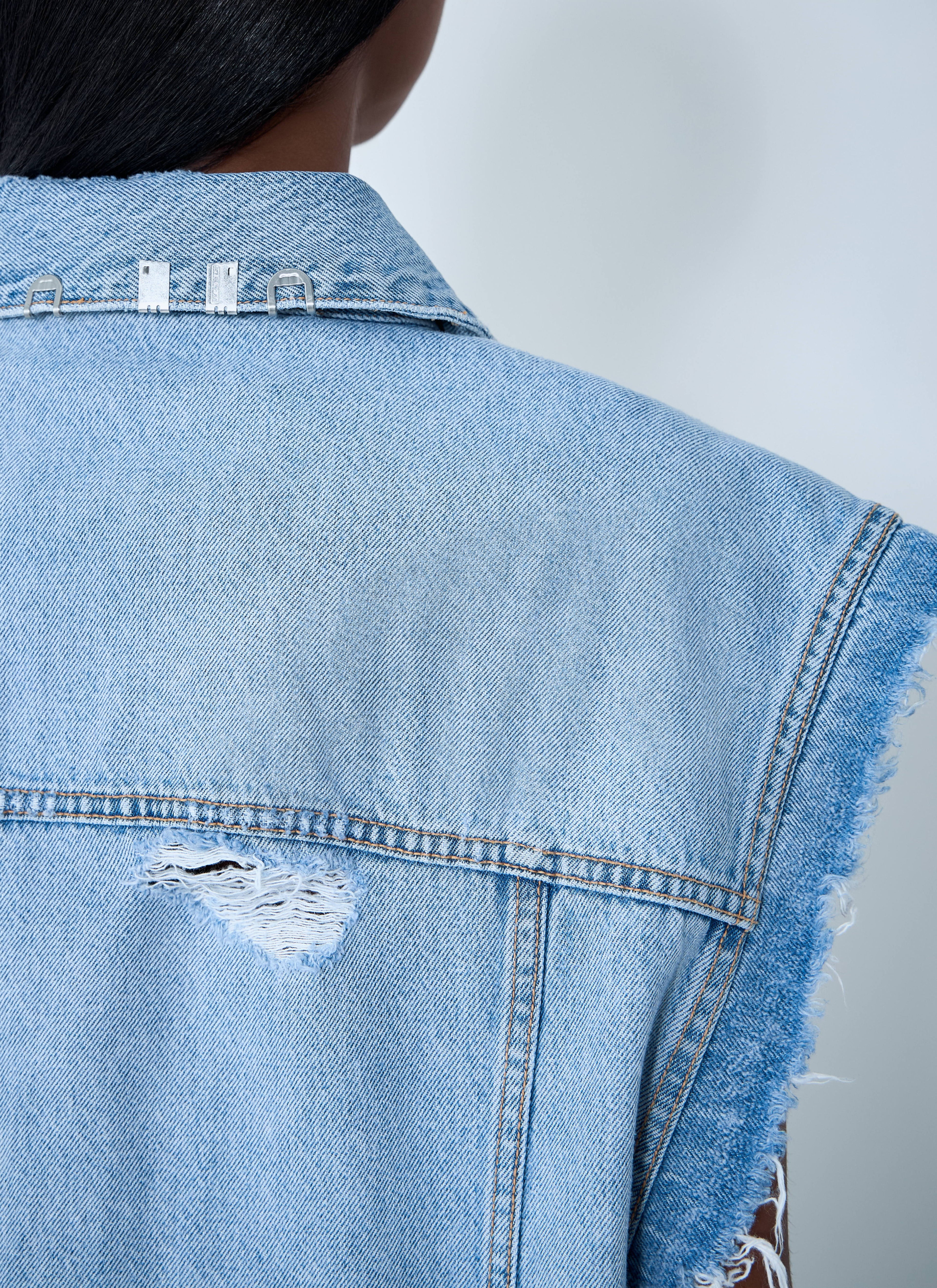 Distressed Denim Vest