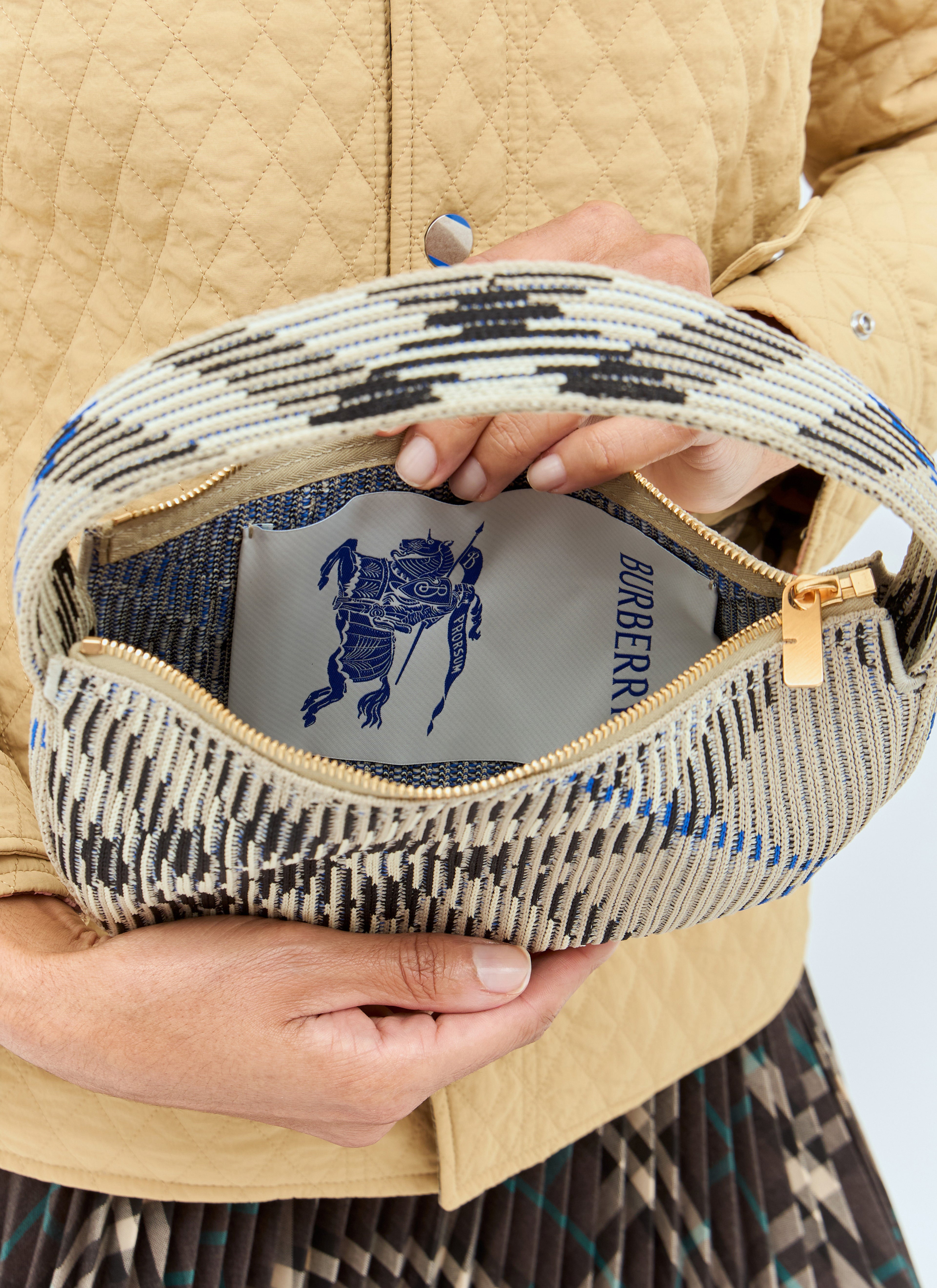 Check Mini Knitted Shoulder Bag