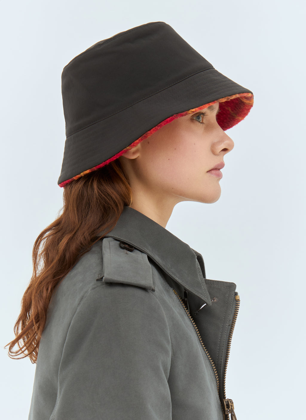 Reversible Check Fleece Bucket Hat