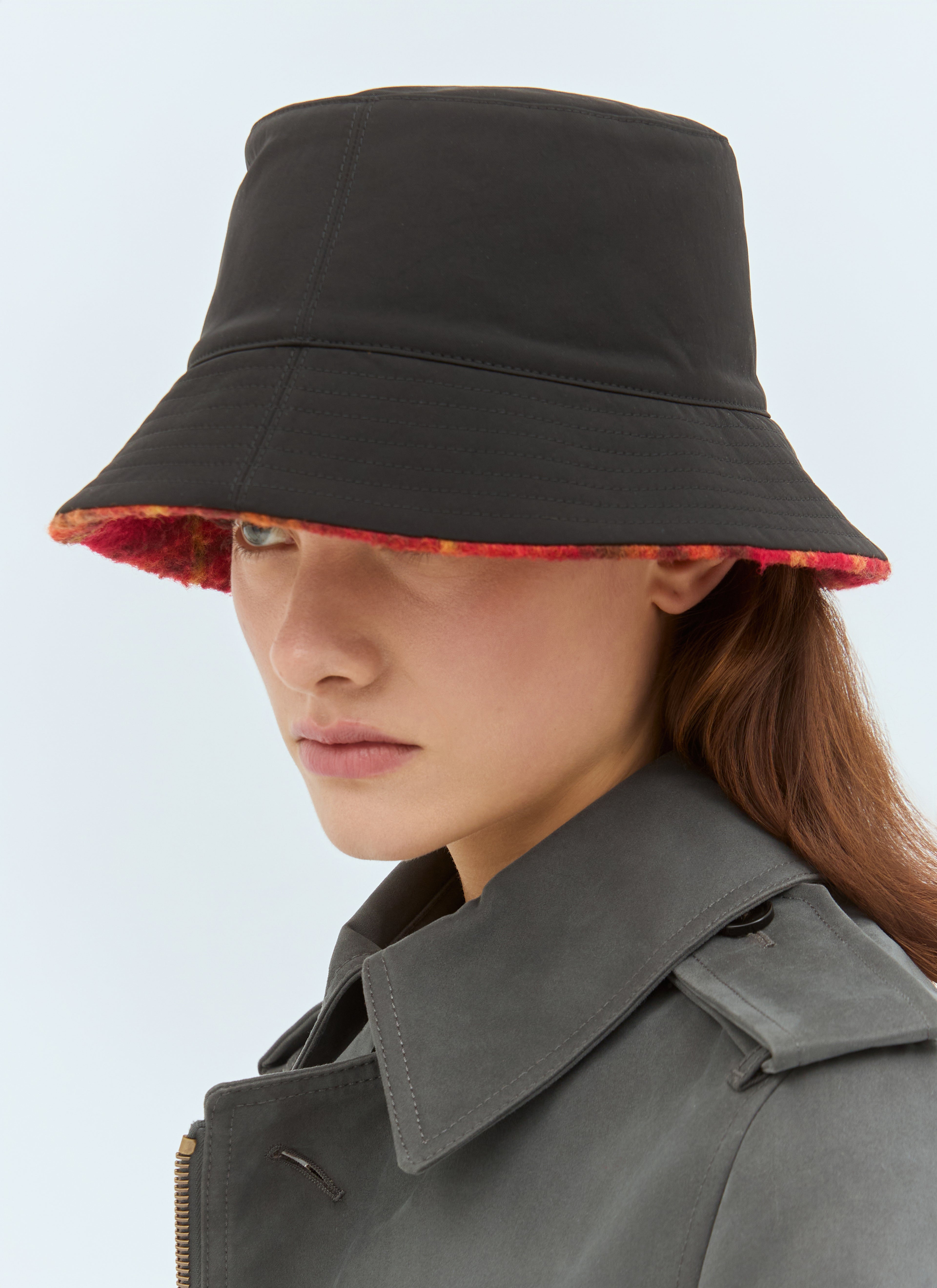 Reversible Check Fleece Bucket Hat