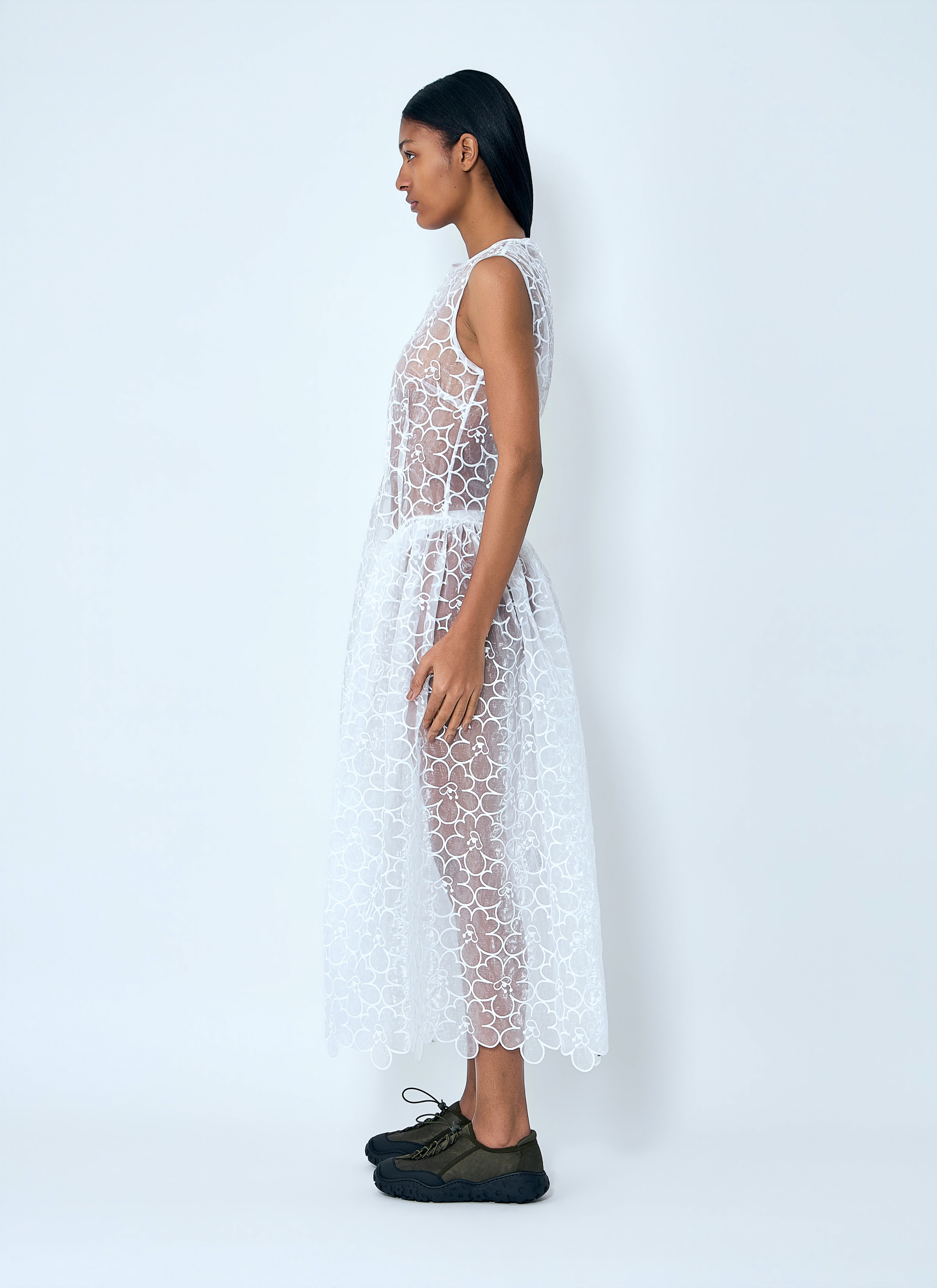 Sleeveless Lace Midi Dress