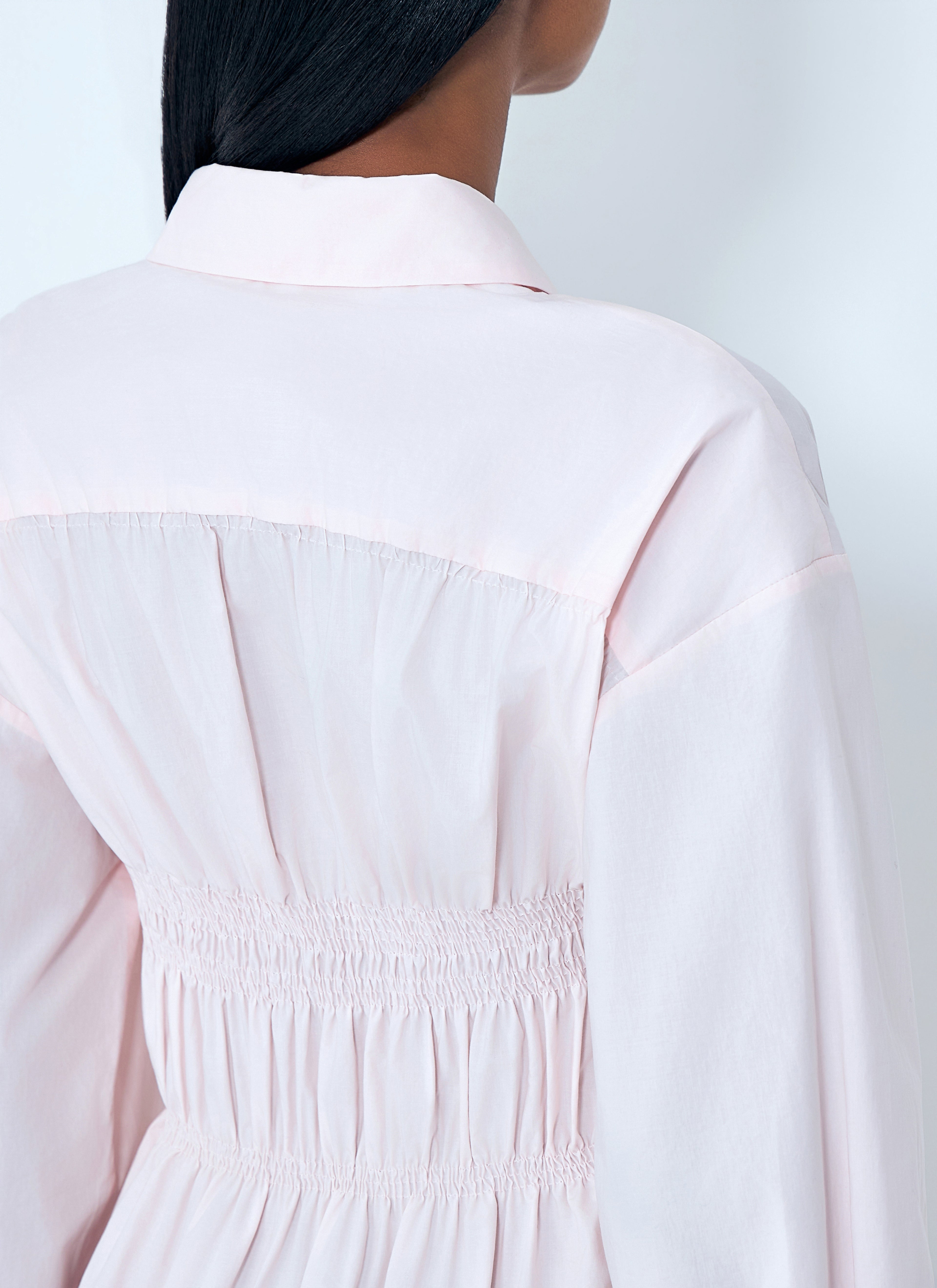 Smocked Detail Poplin Shirt