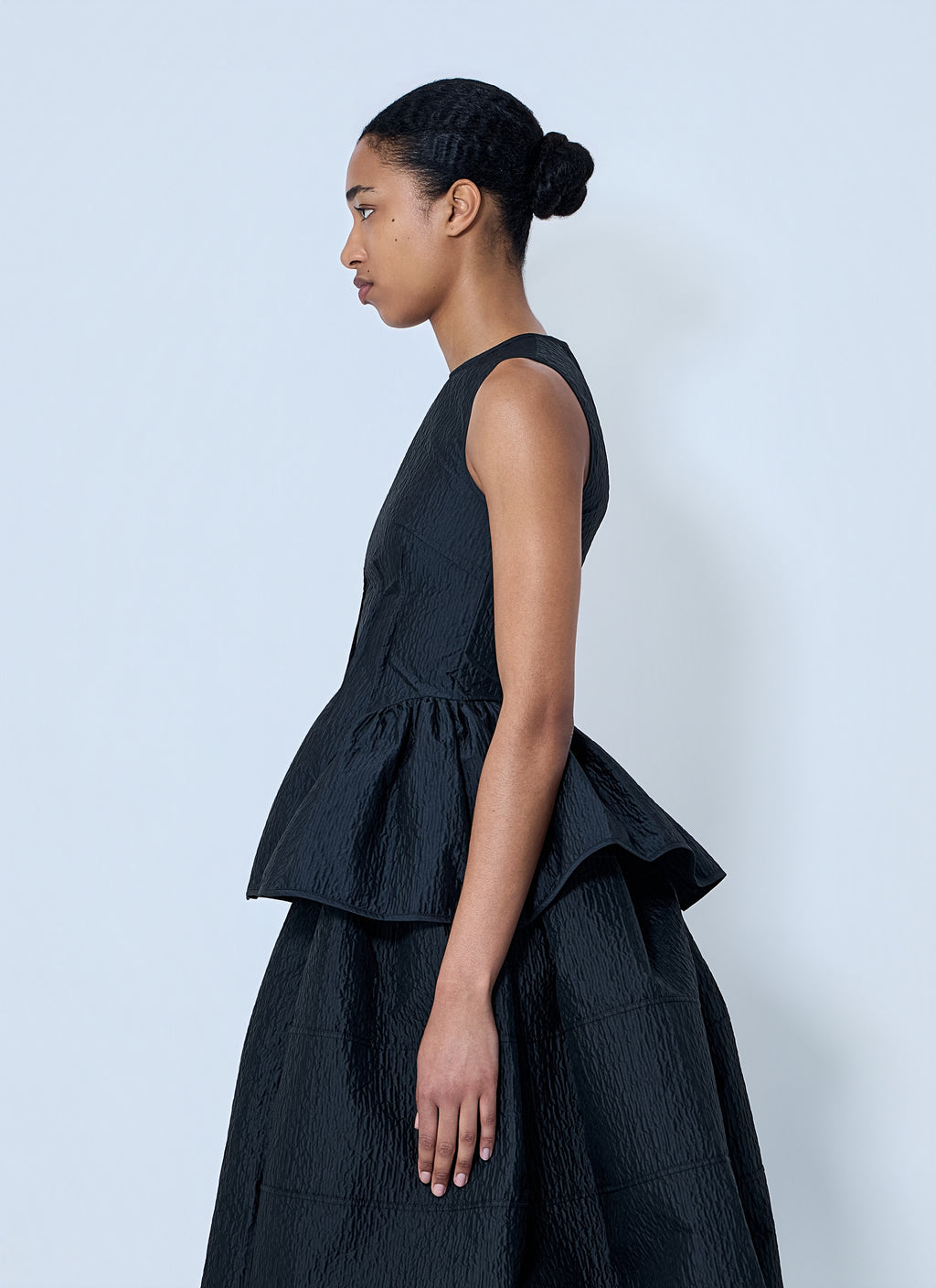 CBdaimi Stria Matelassé Peplum Top
