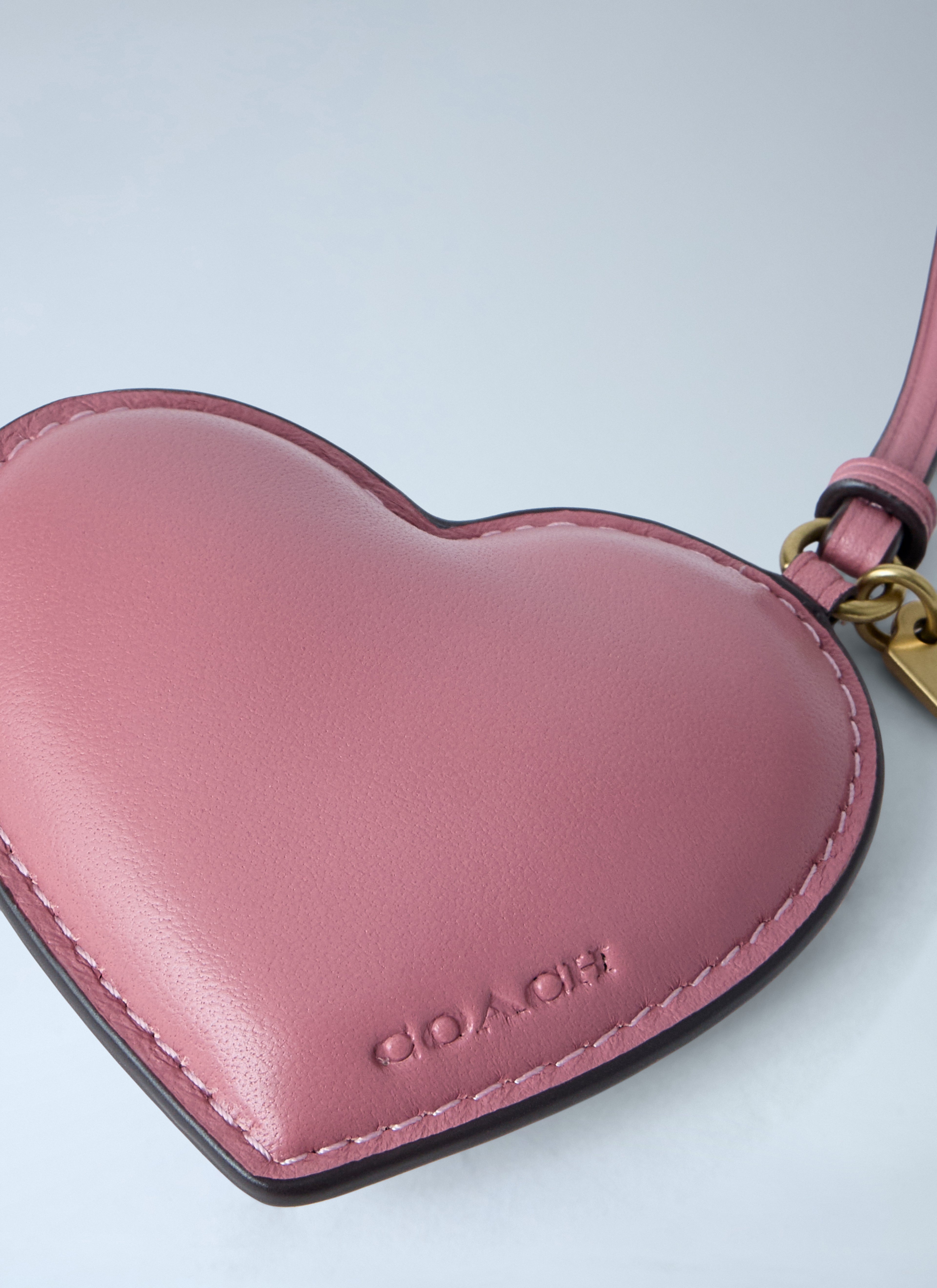 Heart-Shaped Leather Bag Charm