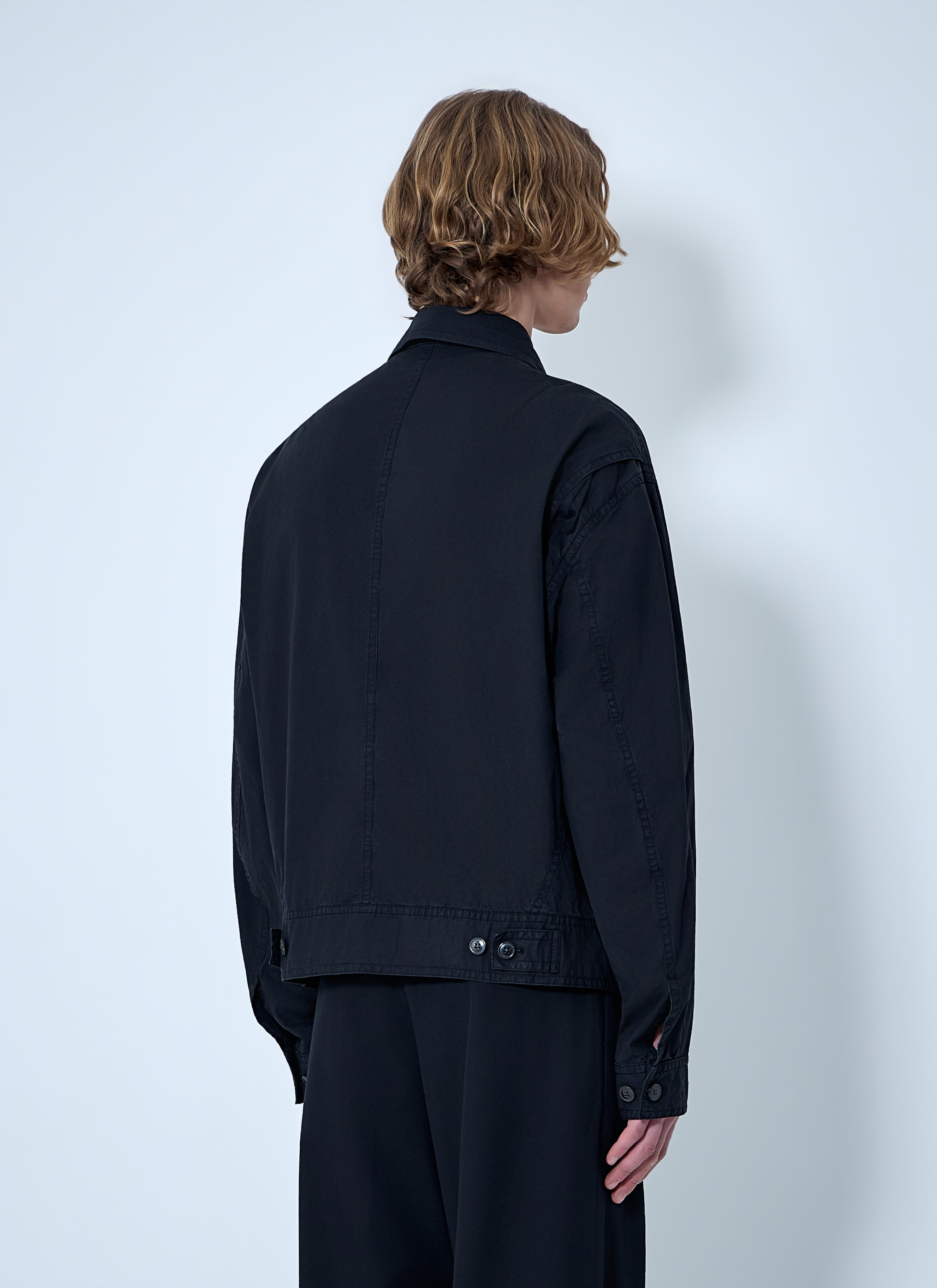 Cotton Jacket with Snap Fastening