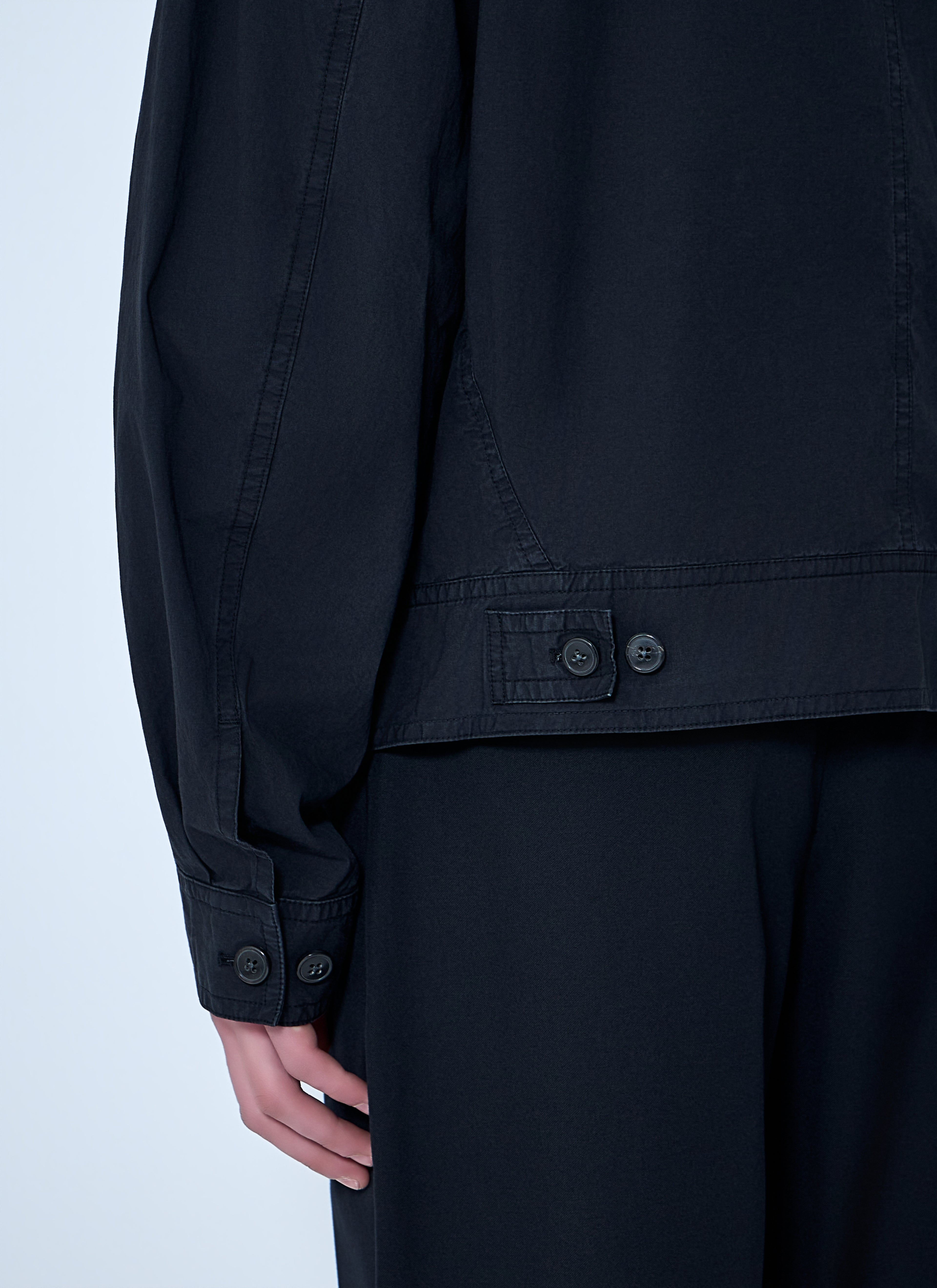 Cotton Jacket with Snap Fastening