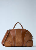 Leather-Trimmed Suede Duffel Bag