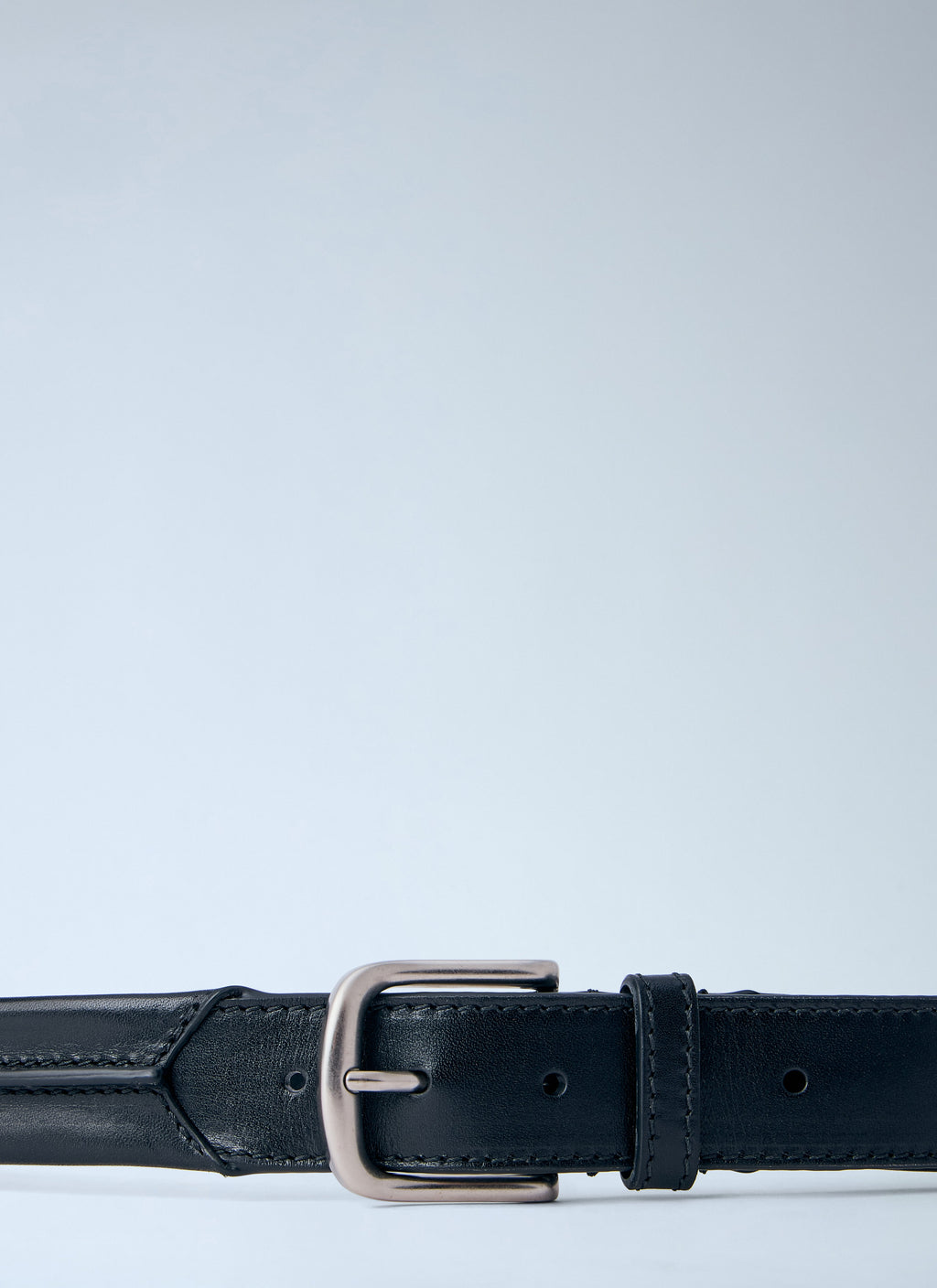 Embossead Seam Leather Belt