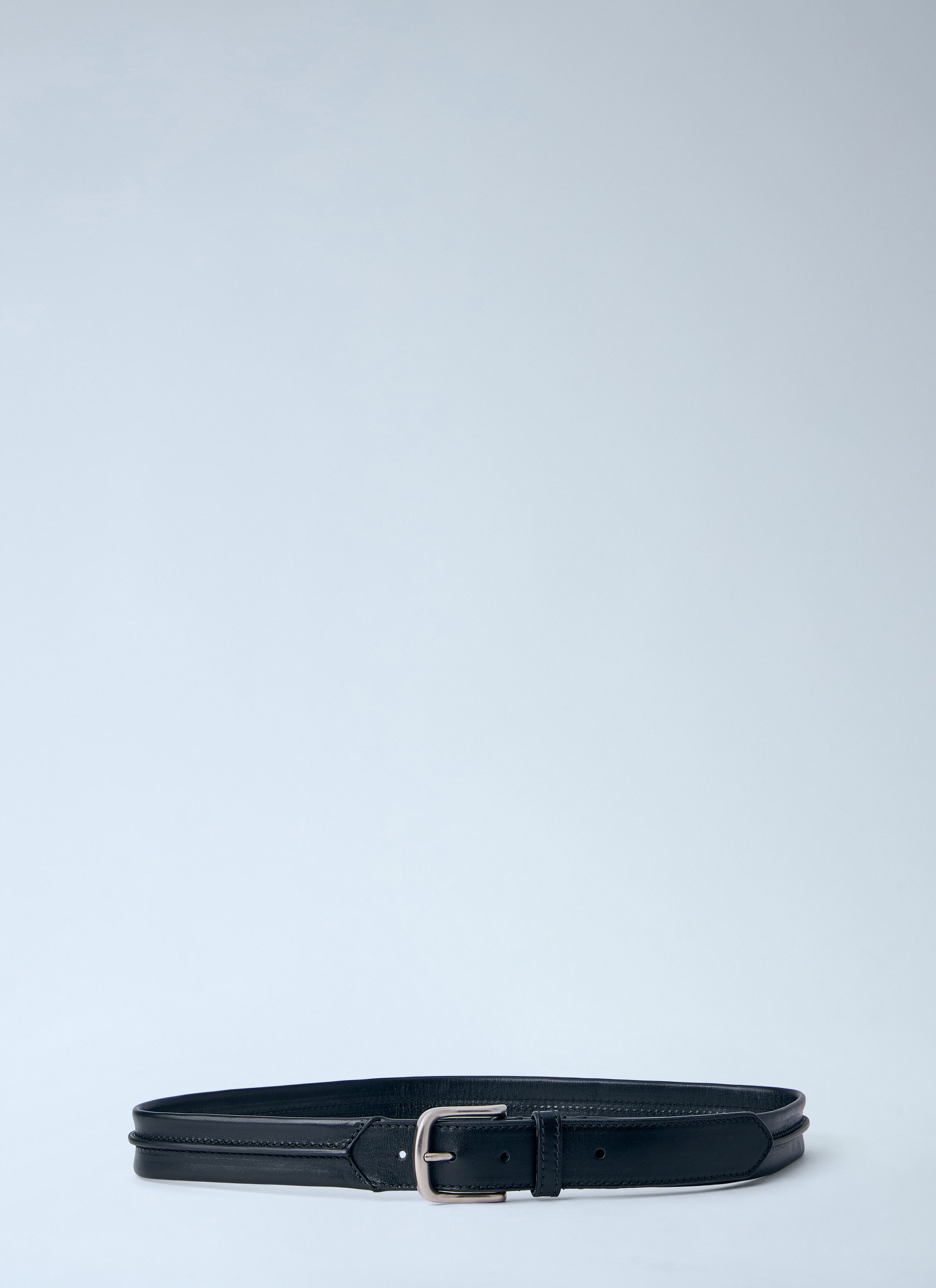 Embossead Seam Leather Belt