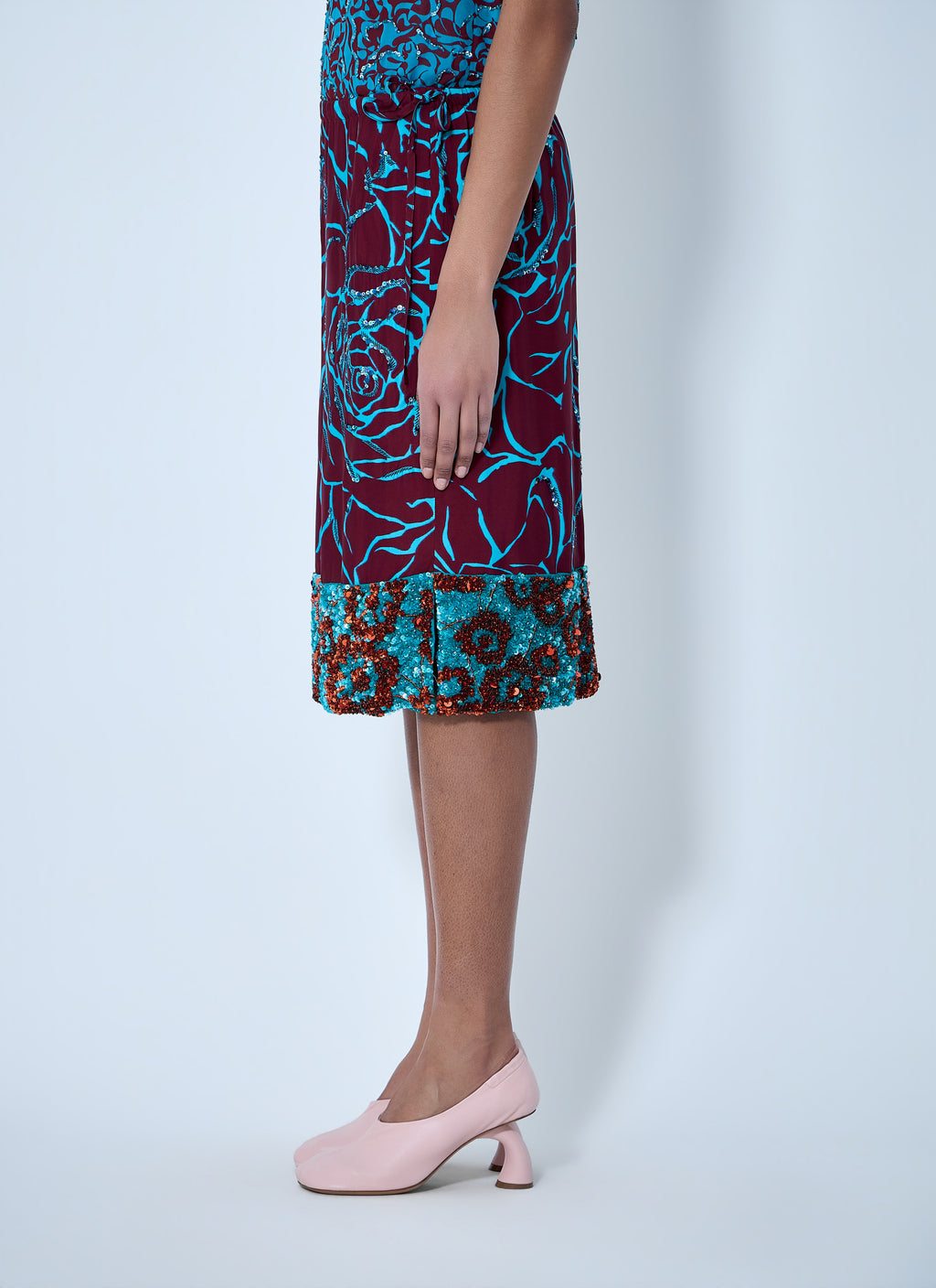 Embroidered Midi Skirt