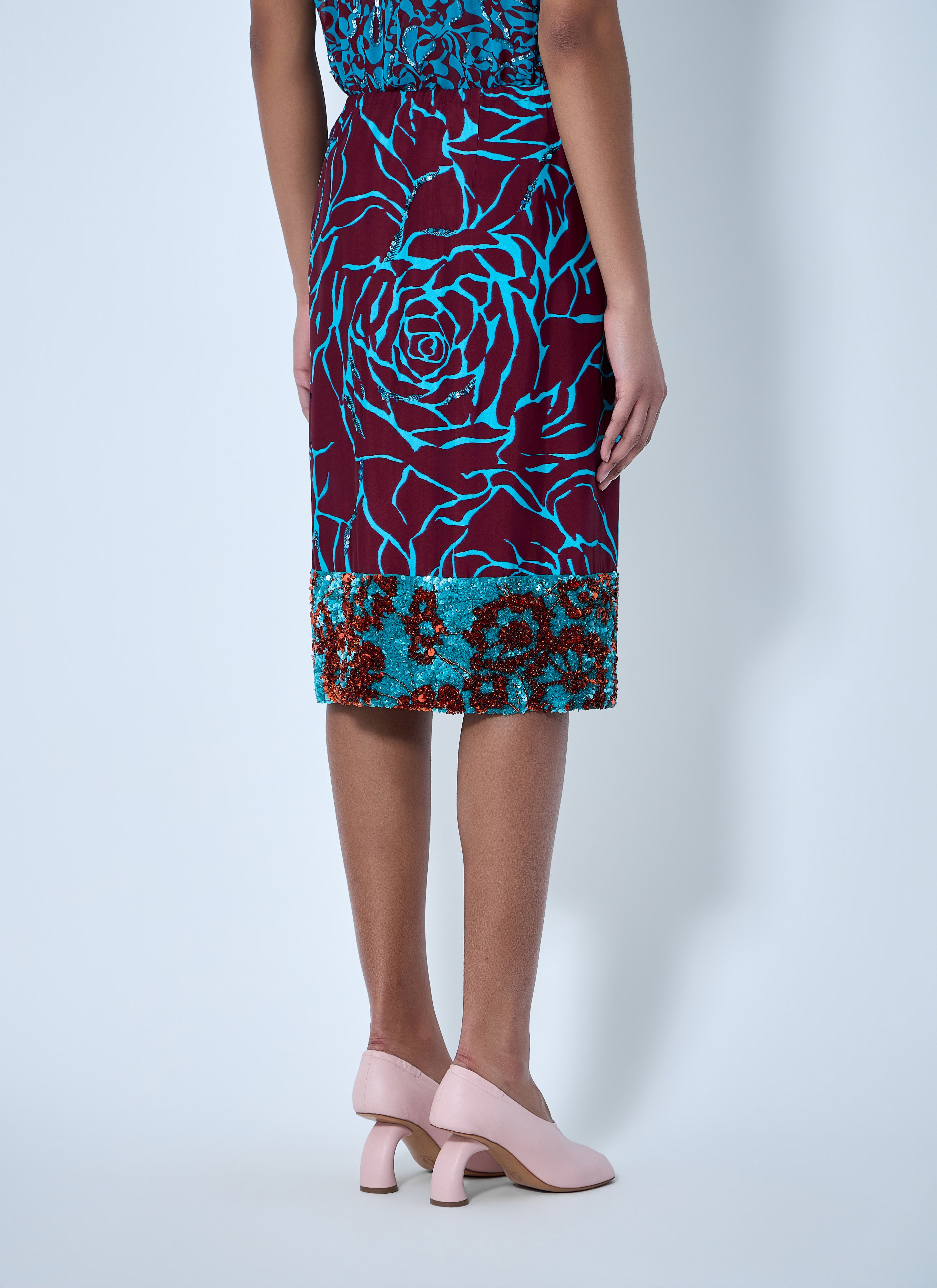 Embroidered Midi Skirt