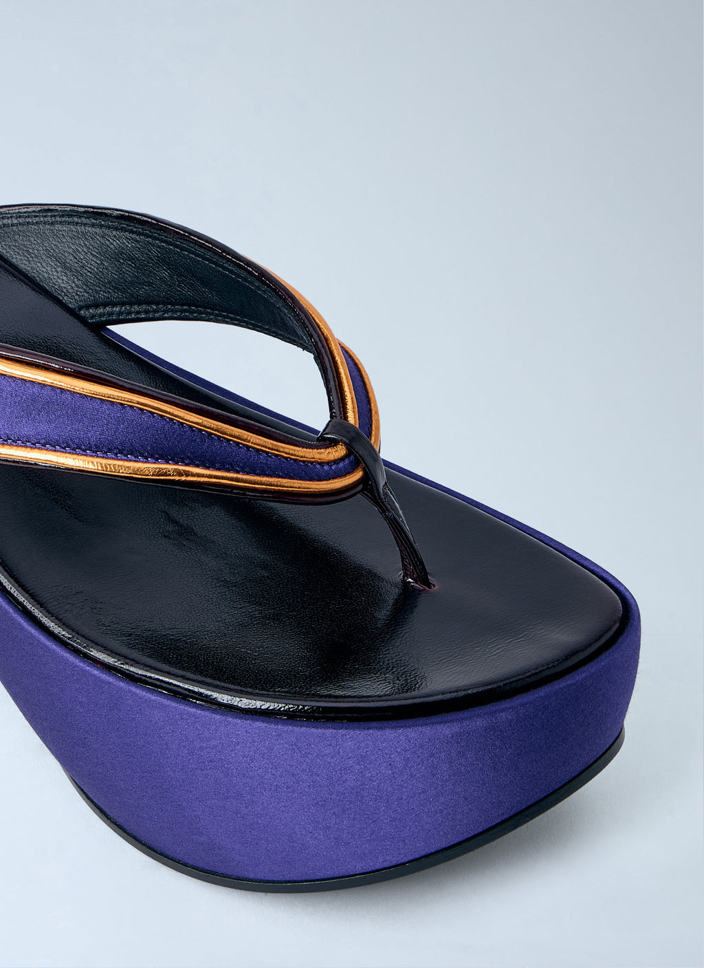 Satin Platform Thong Sandals