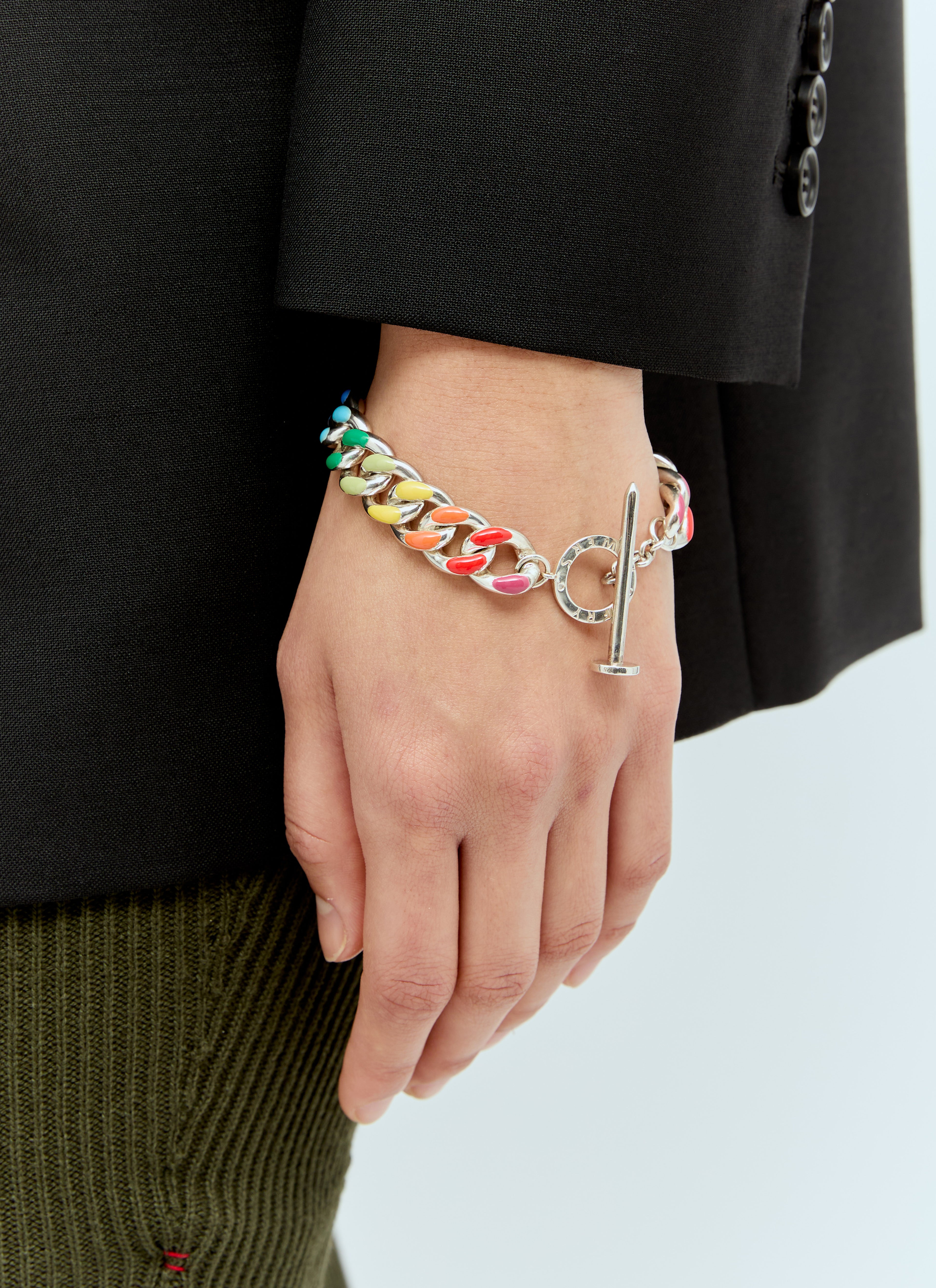 Rainbow Chunky Chain Link Bracelet