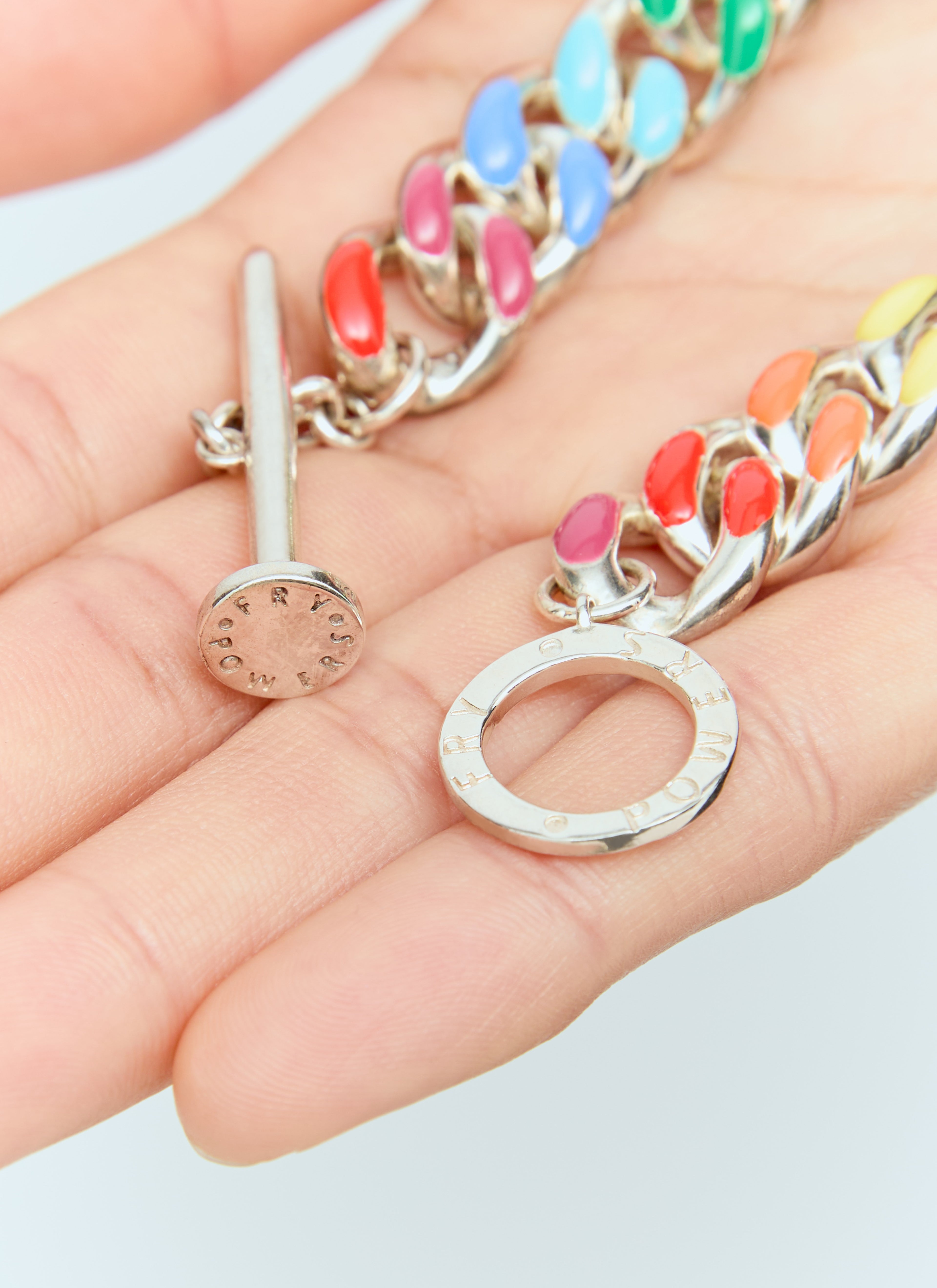 Rainbow Chunky Chain Link Bracelet