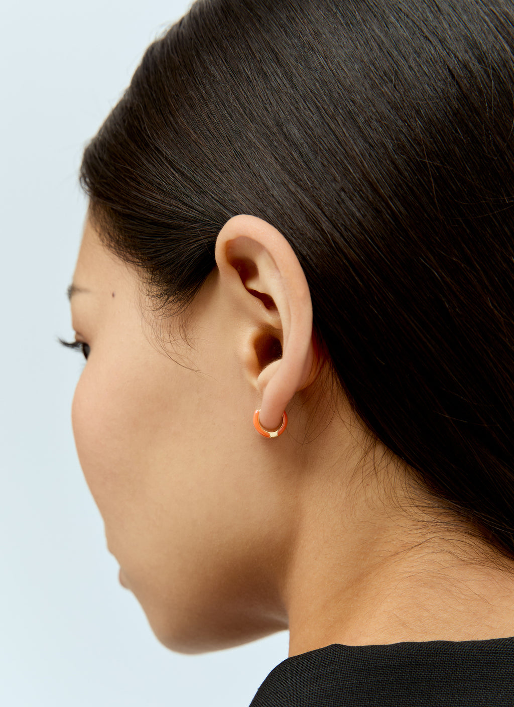 Neon Enamel Huggies Earrings