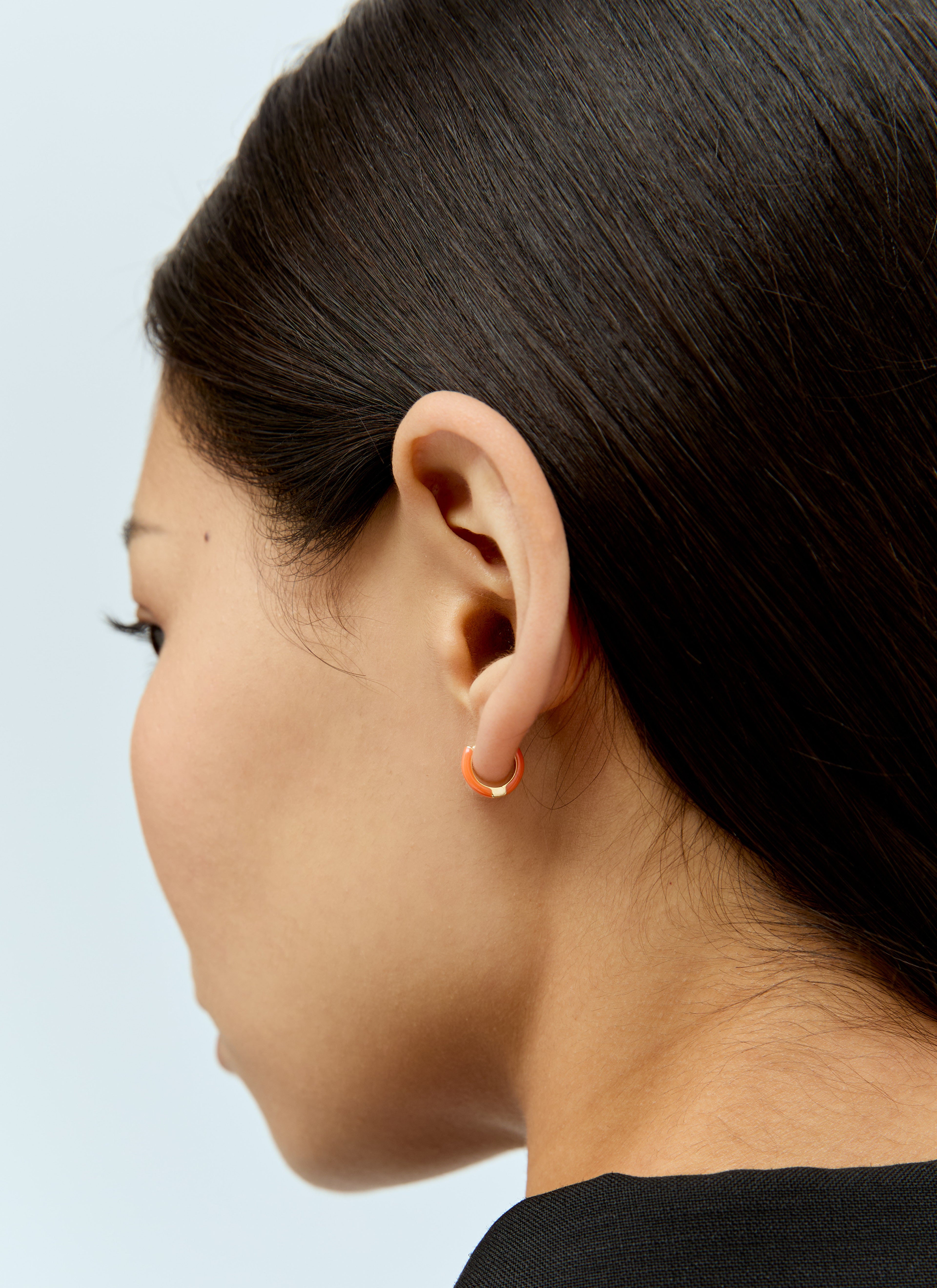 Neon Enamel Huggies Earrings