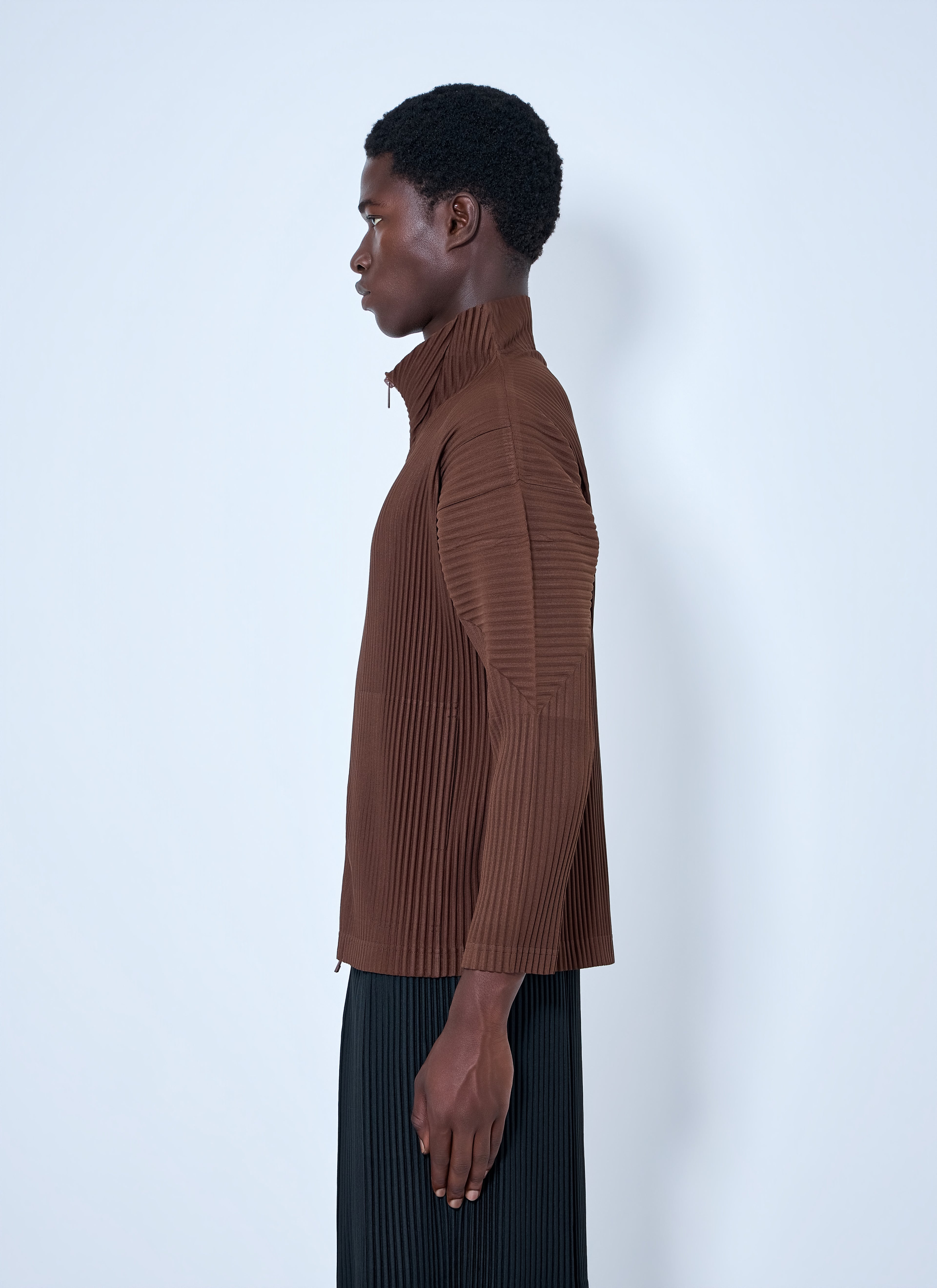 Pleated Zip-Up Jacket