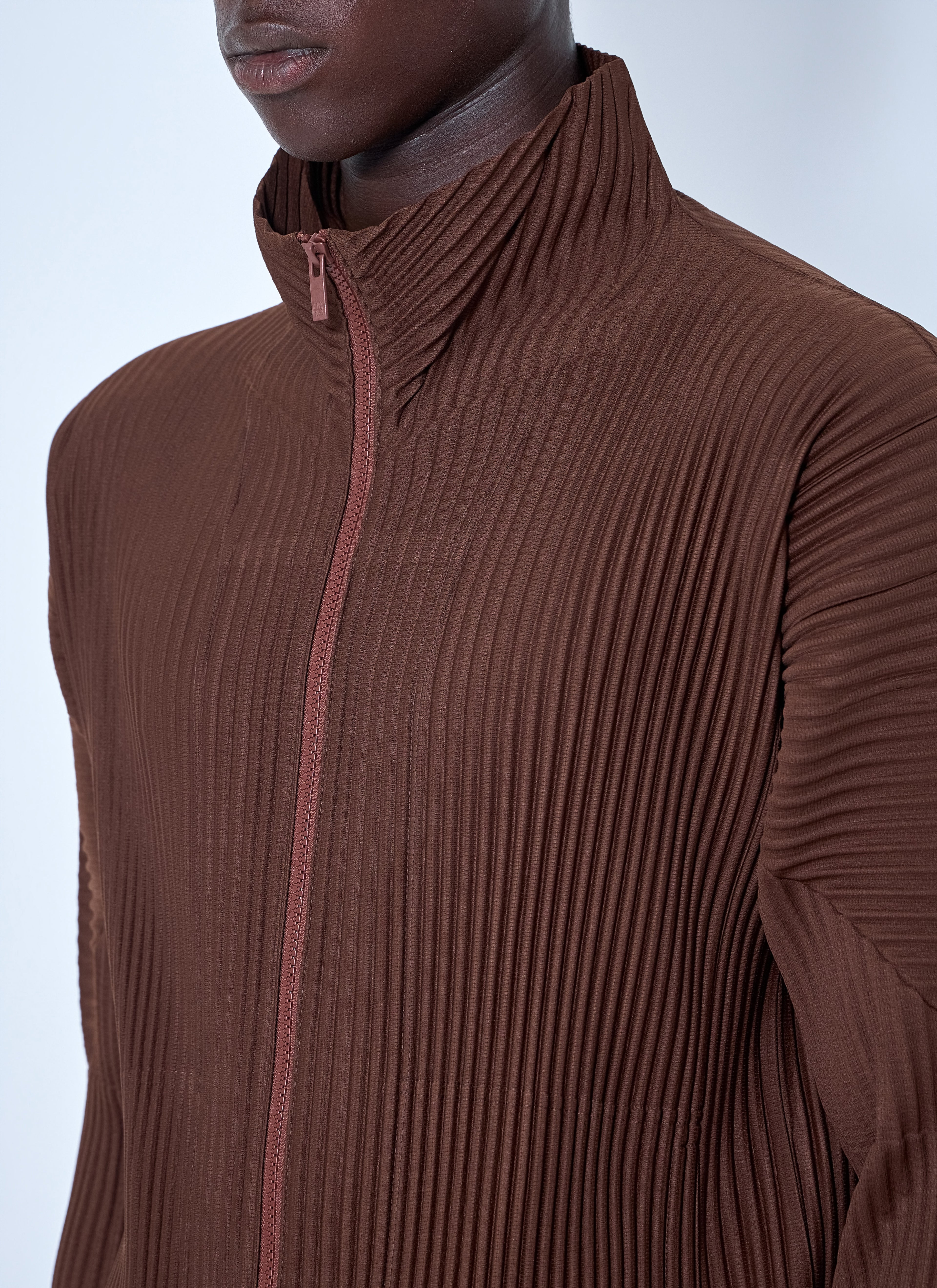 Pleated Zip-Up Jacket