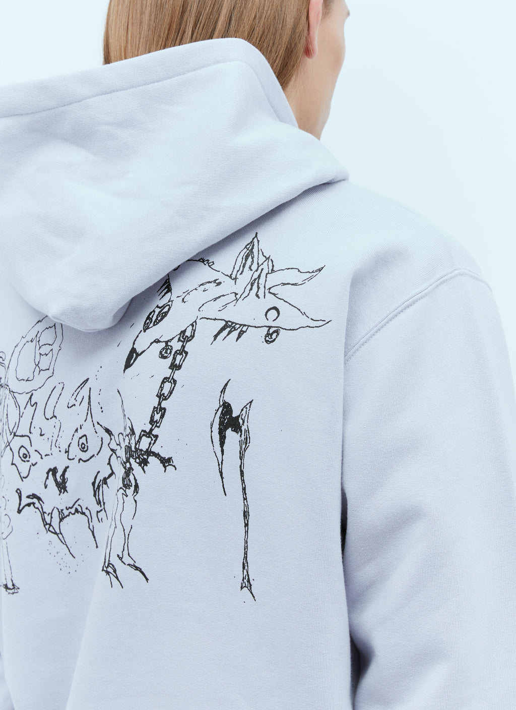 Cross Logo Print Hooded Sweatshirt