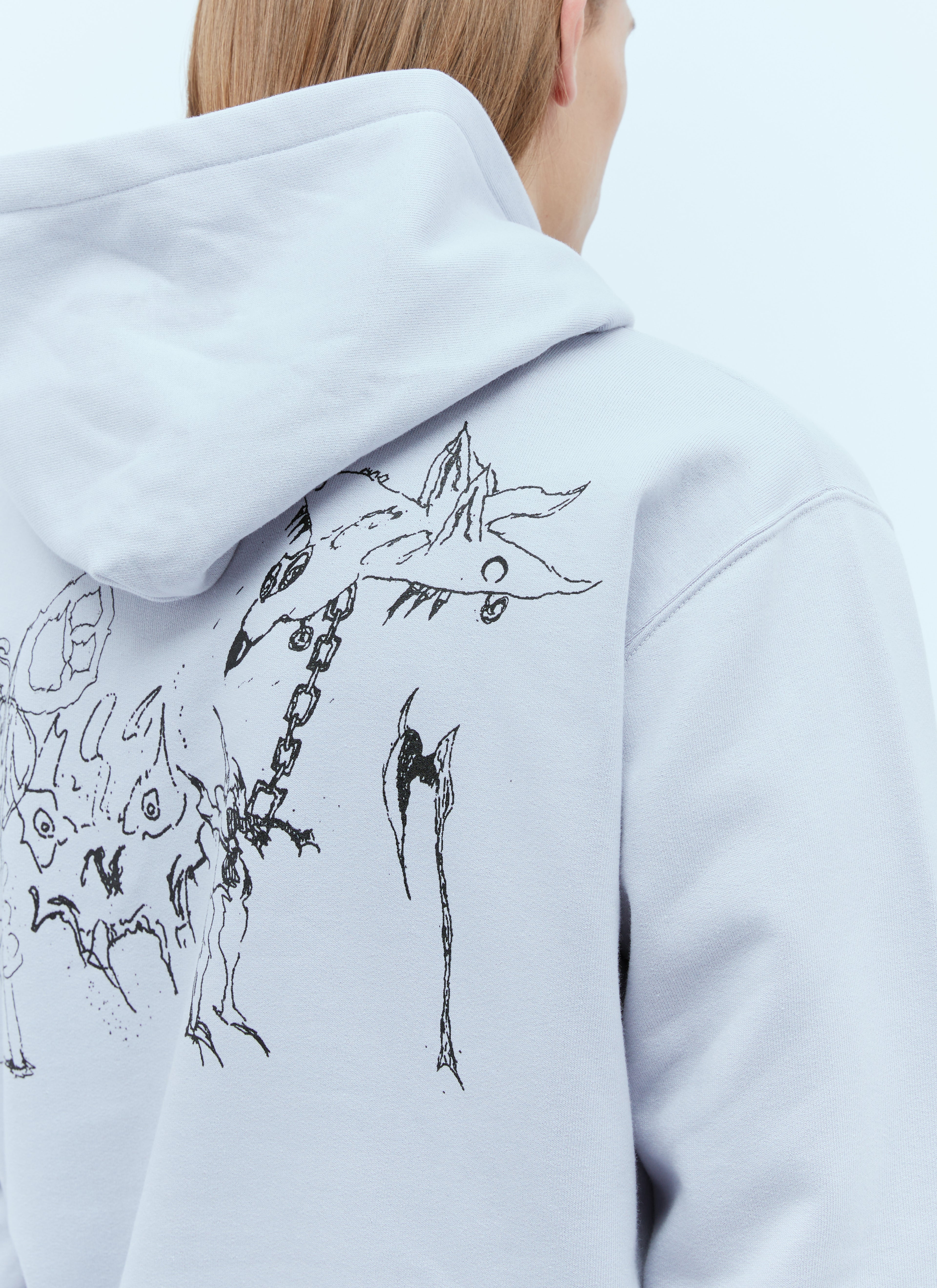 Cross Logo Print Hooded Sweatshirt