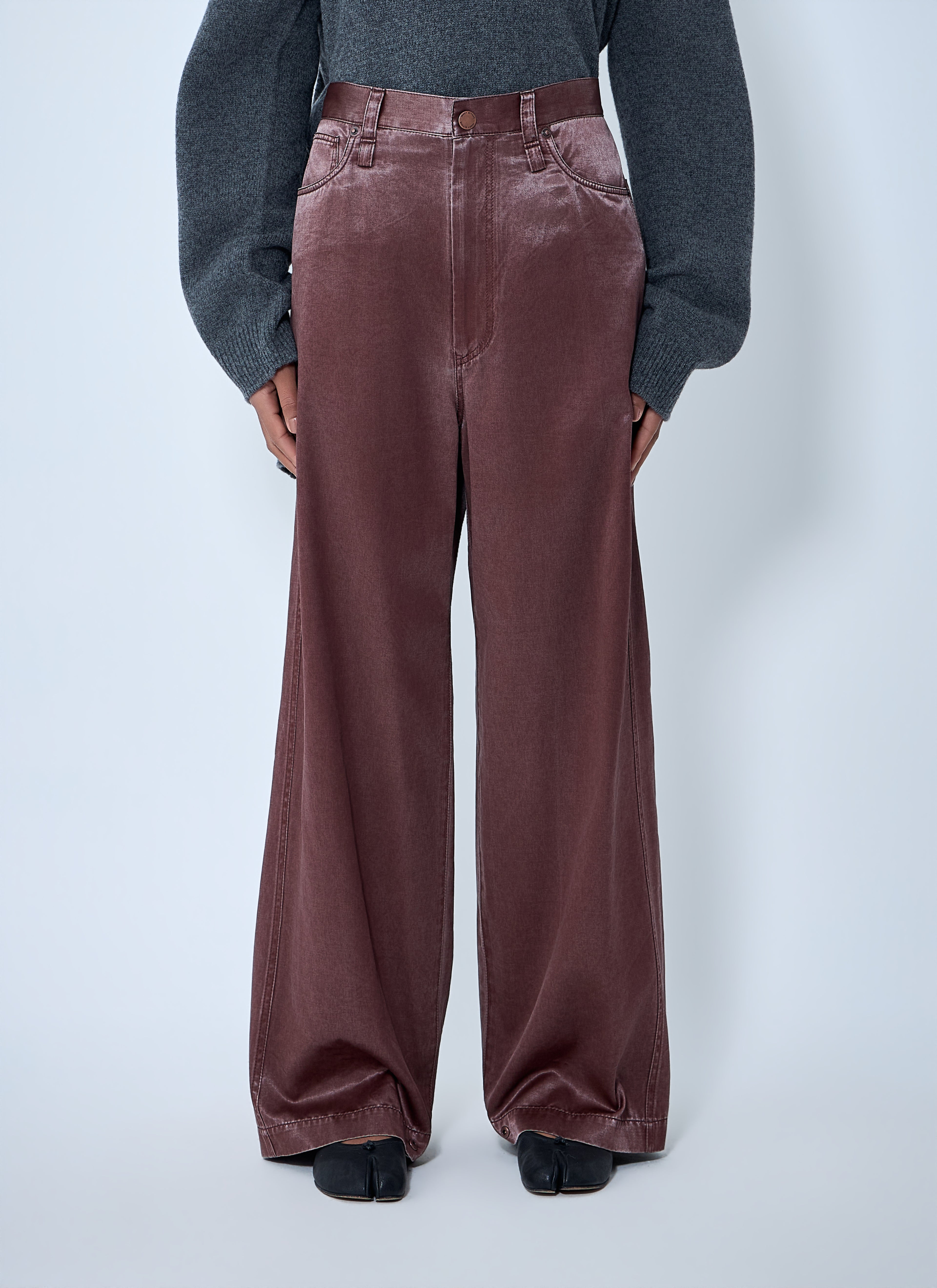 Satin Wide-Leg Jeans
