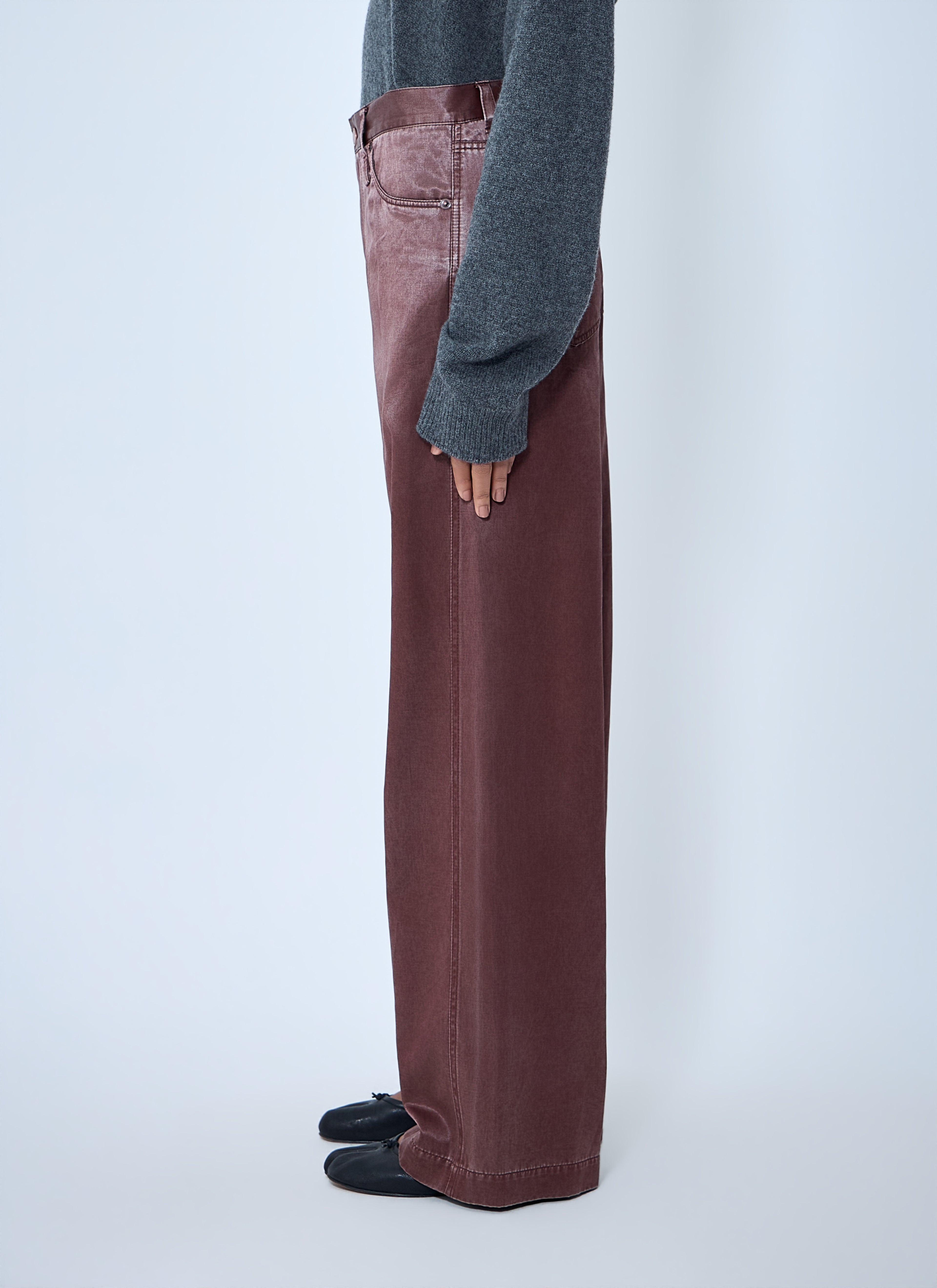Satin Wide-Leg Jeans