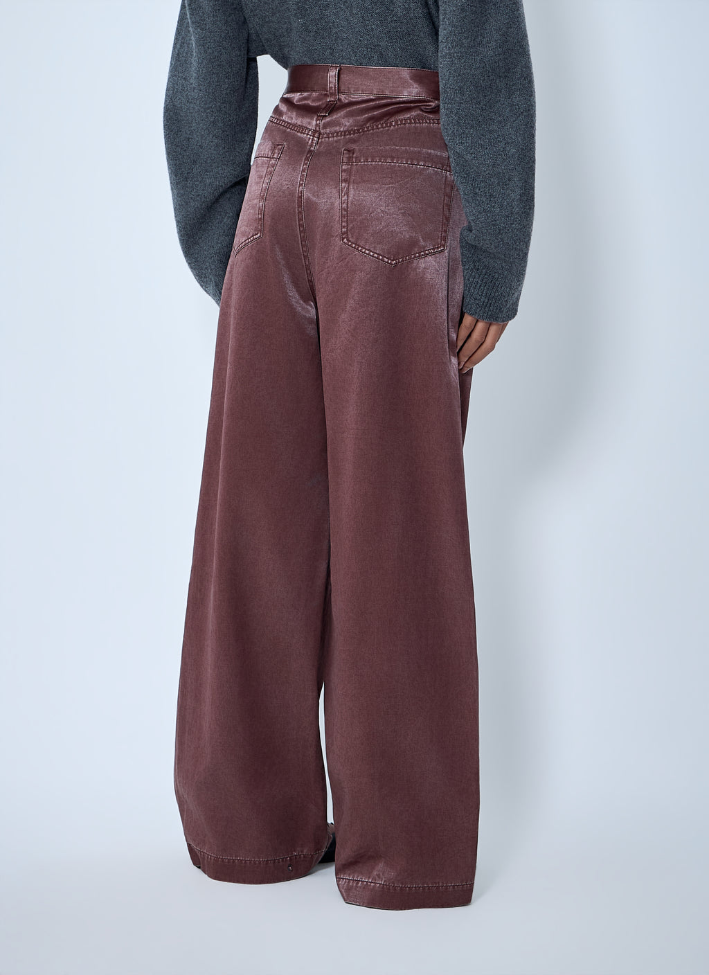 Satin Wide-Leg Jeans