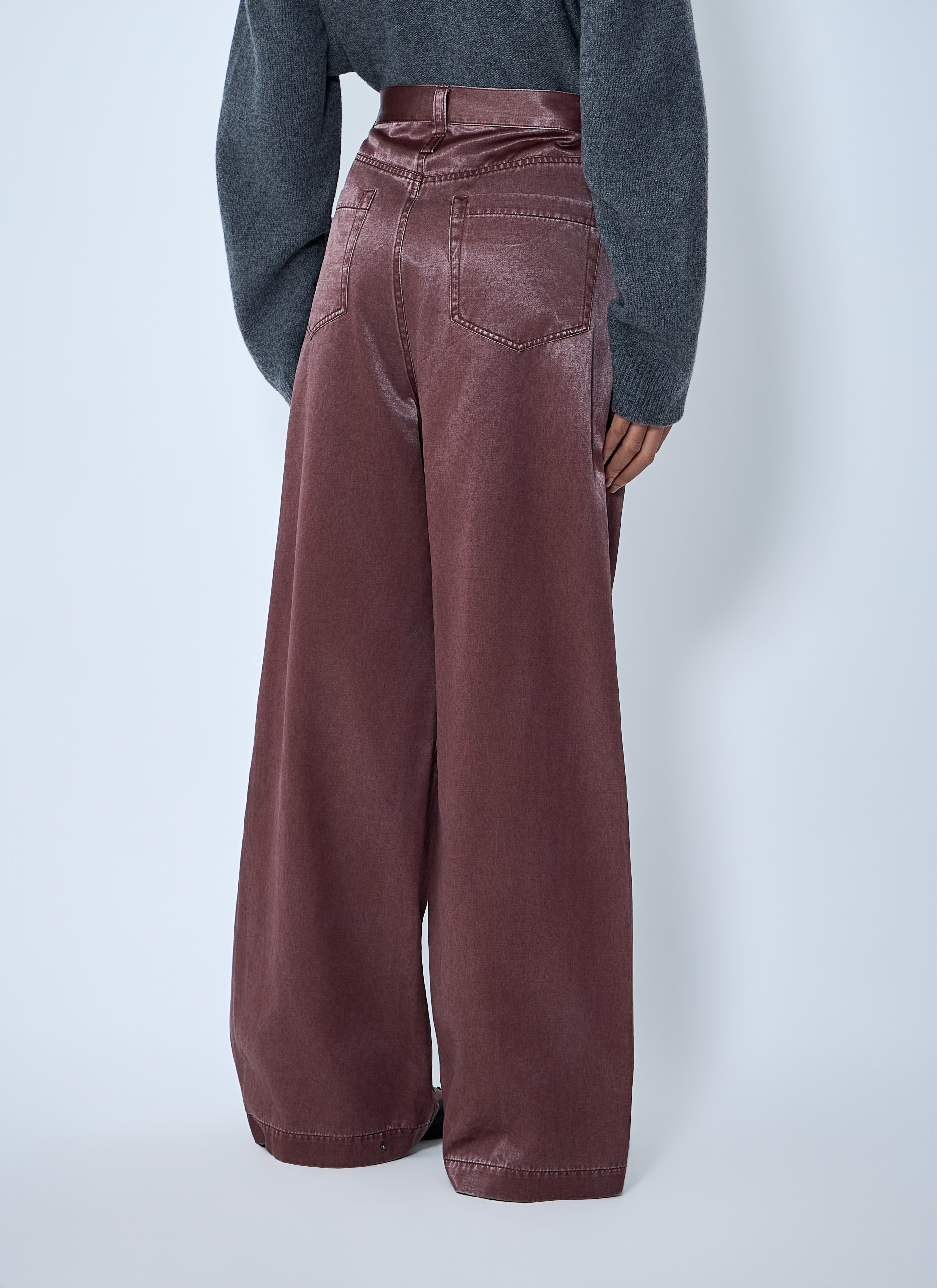 Satin Wide-Leg Jeans