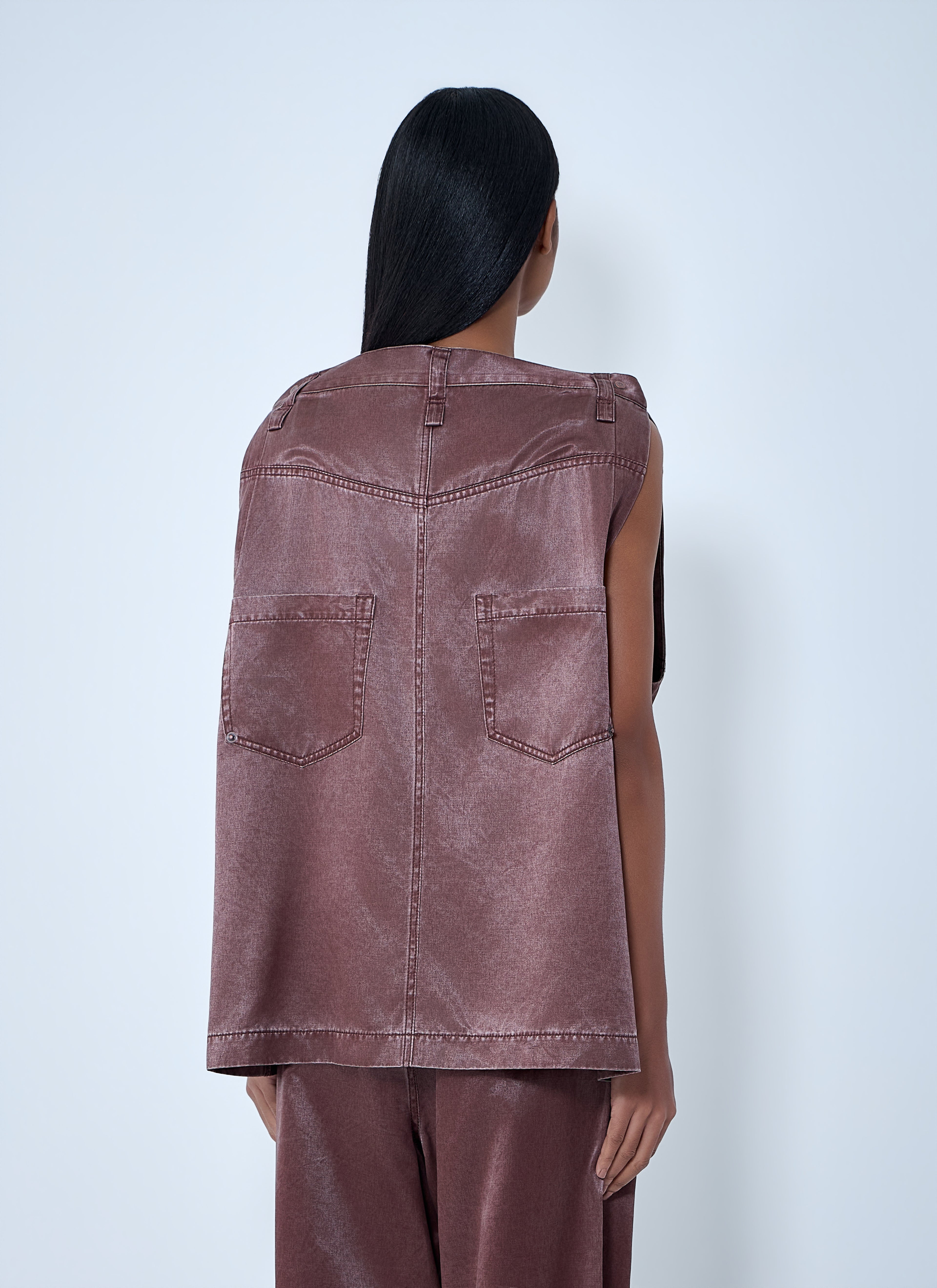 Satin Denim Sleeveless Top