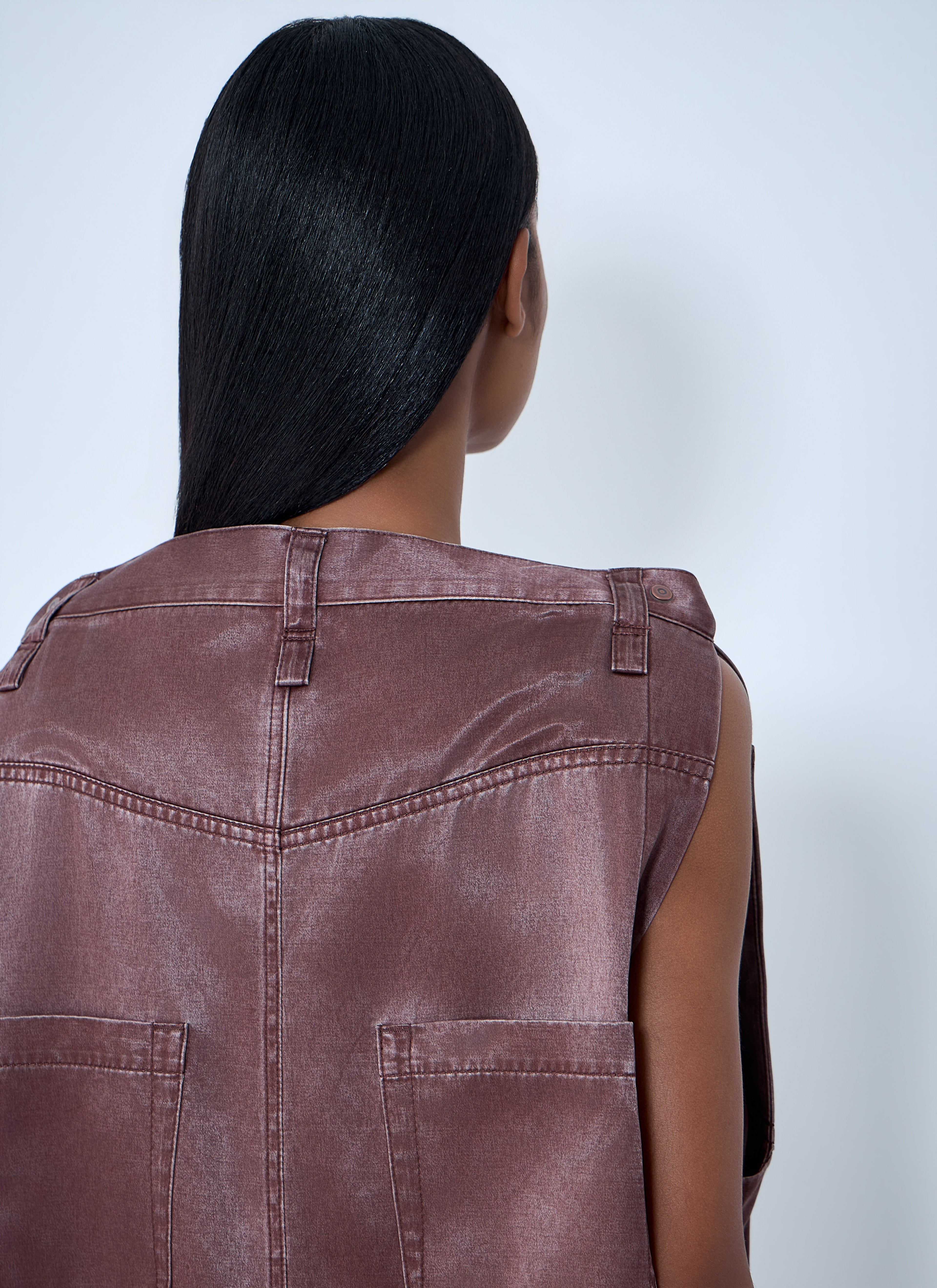 Satin Denim Sleeveless Top