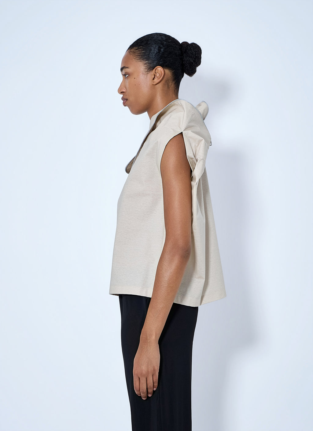 Asymmetric Zip Detail Top