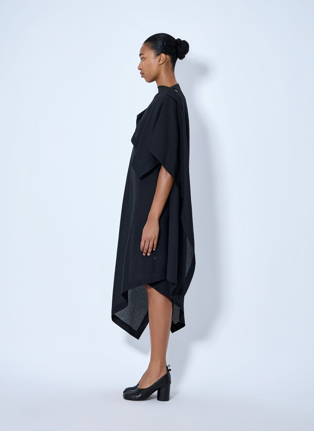 All Squares Asymmetric Draped Midi Dress