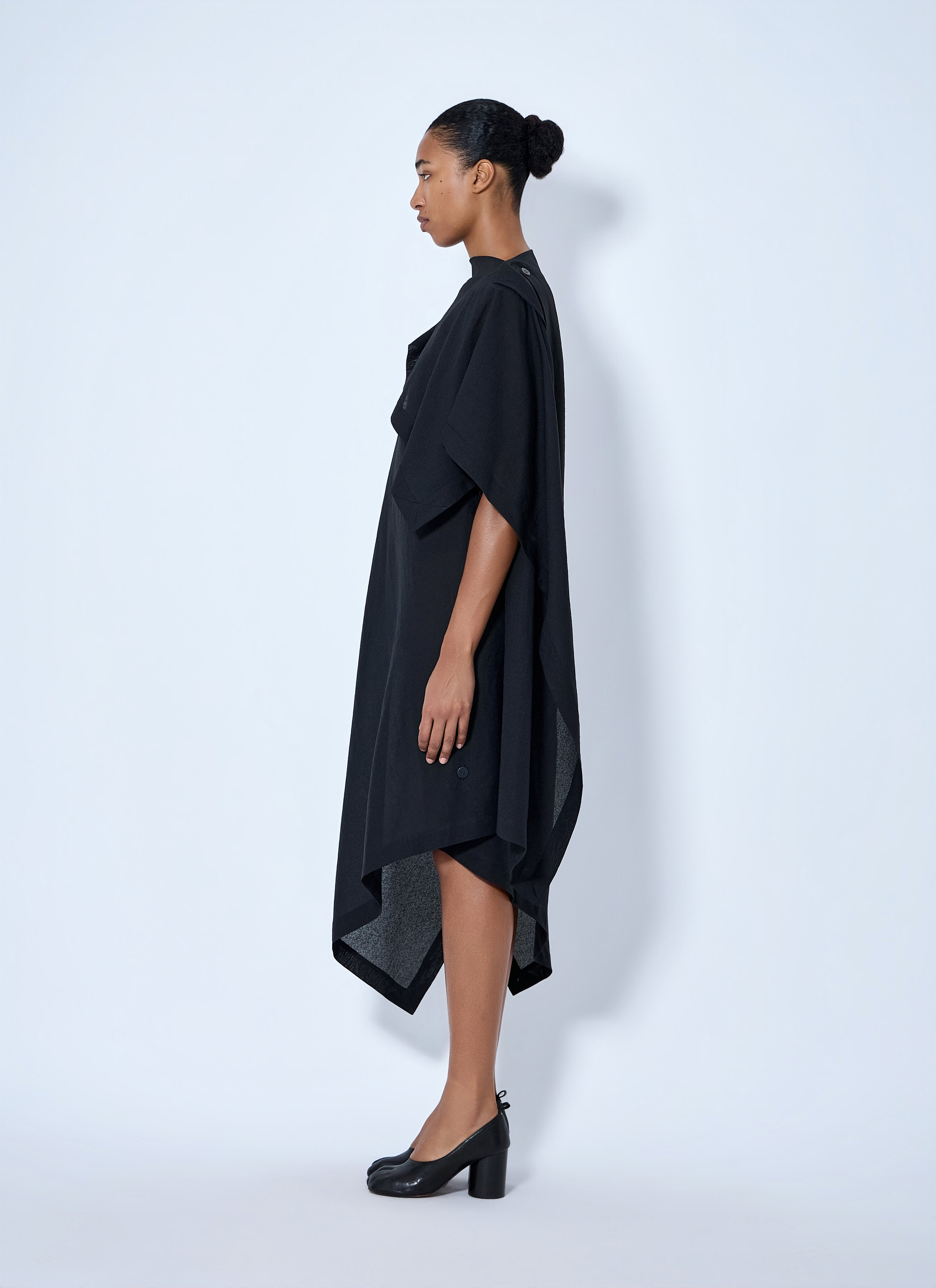 All Squares Asymmetric Draped Midi Dress
