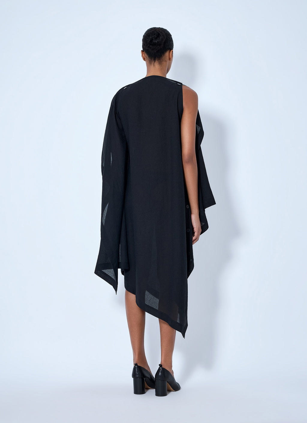 All Squares Asymmetric Draped Midi Dress