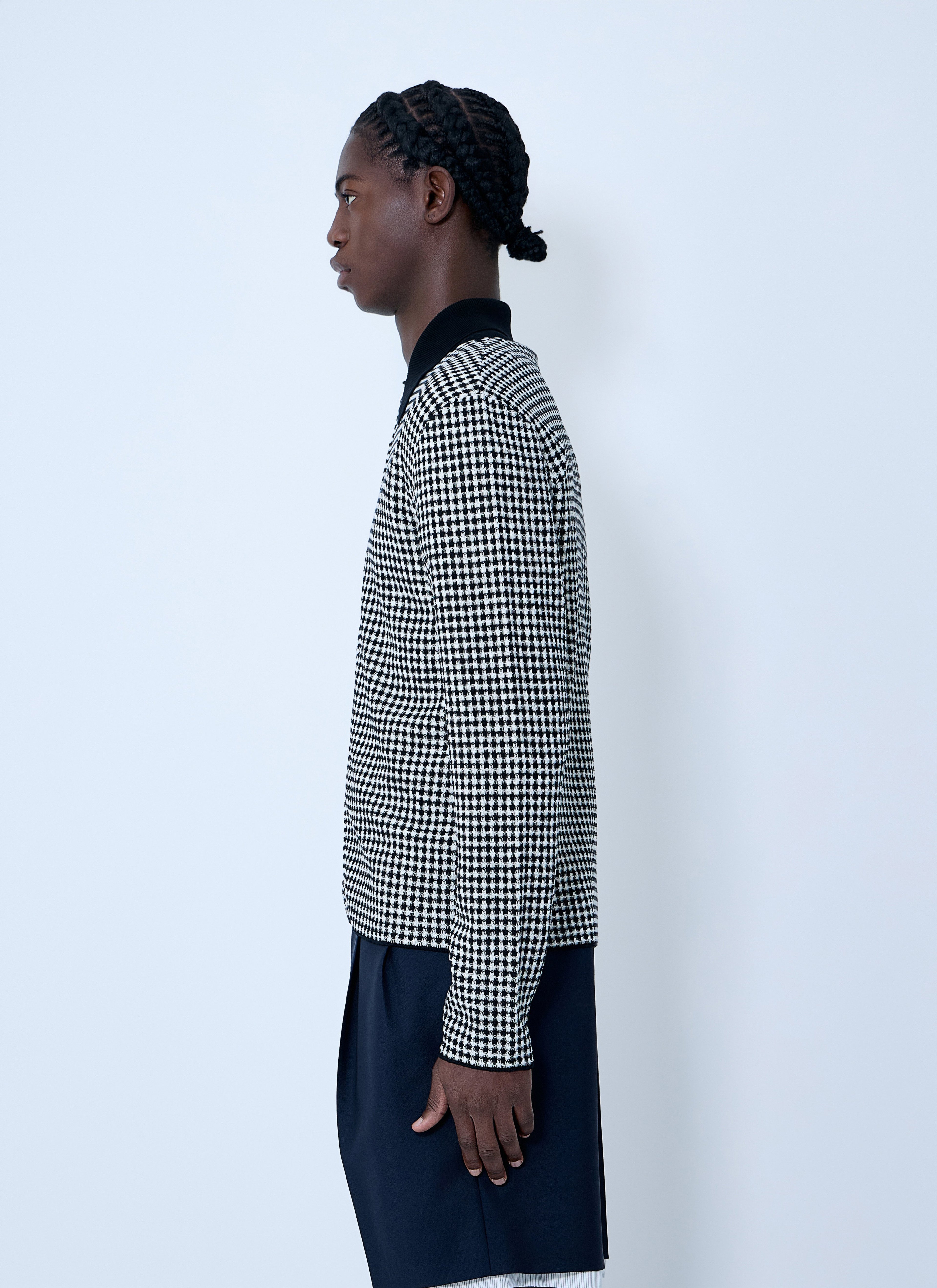 Houndstooth Zip-Up Shirt