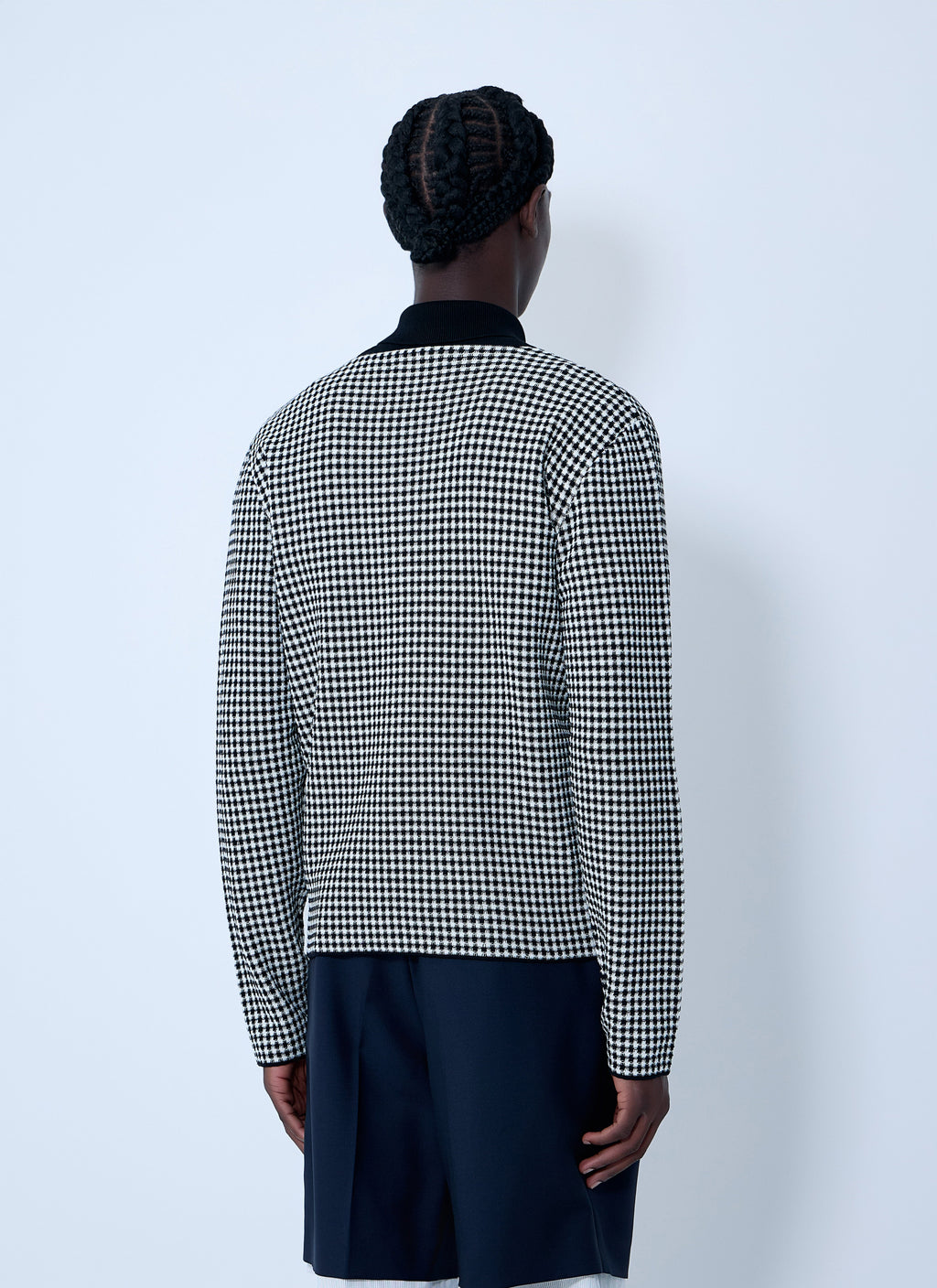 Houndstooth Zip-Up Shirt